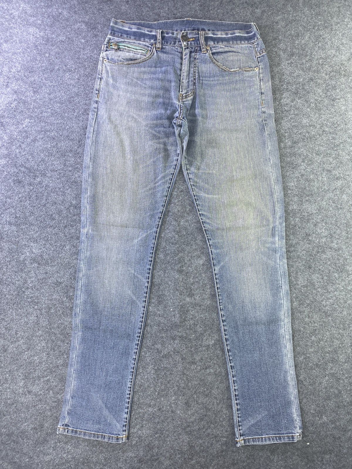 Armani Exchange × Jean Armani Exchange Blue Wash Jeans-J949 Size US 33 - 1 Thumbnail