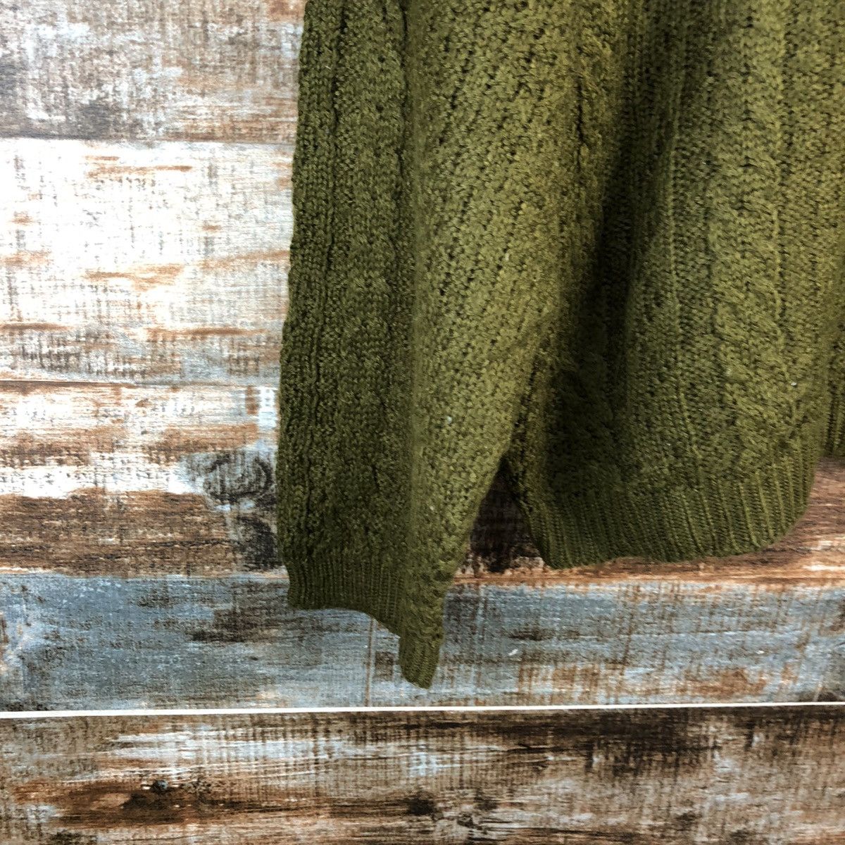 Japanese Brand Pelejutienu Green Patterned Cardigans #A2496 Size M / US 6-8 / IT 42-44 - 15 Thumbnail