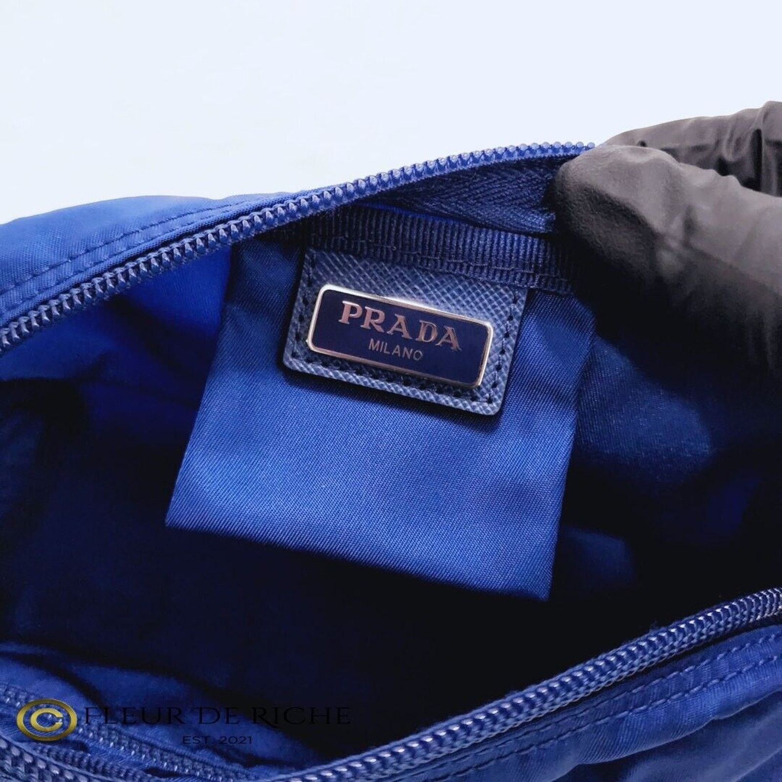 Prada Prada Necessaire Nylon Cosmetic Case Blue Bleuette 1NA350 Size ONE SIZE - 10 Thumbnail