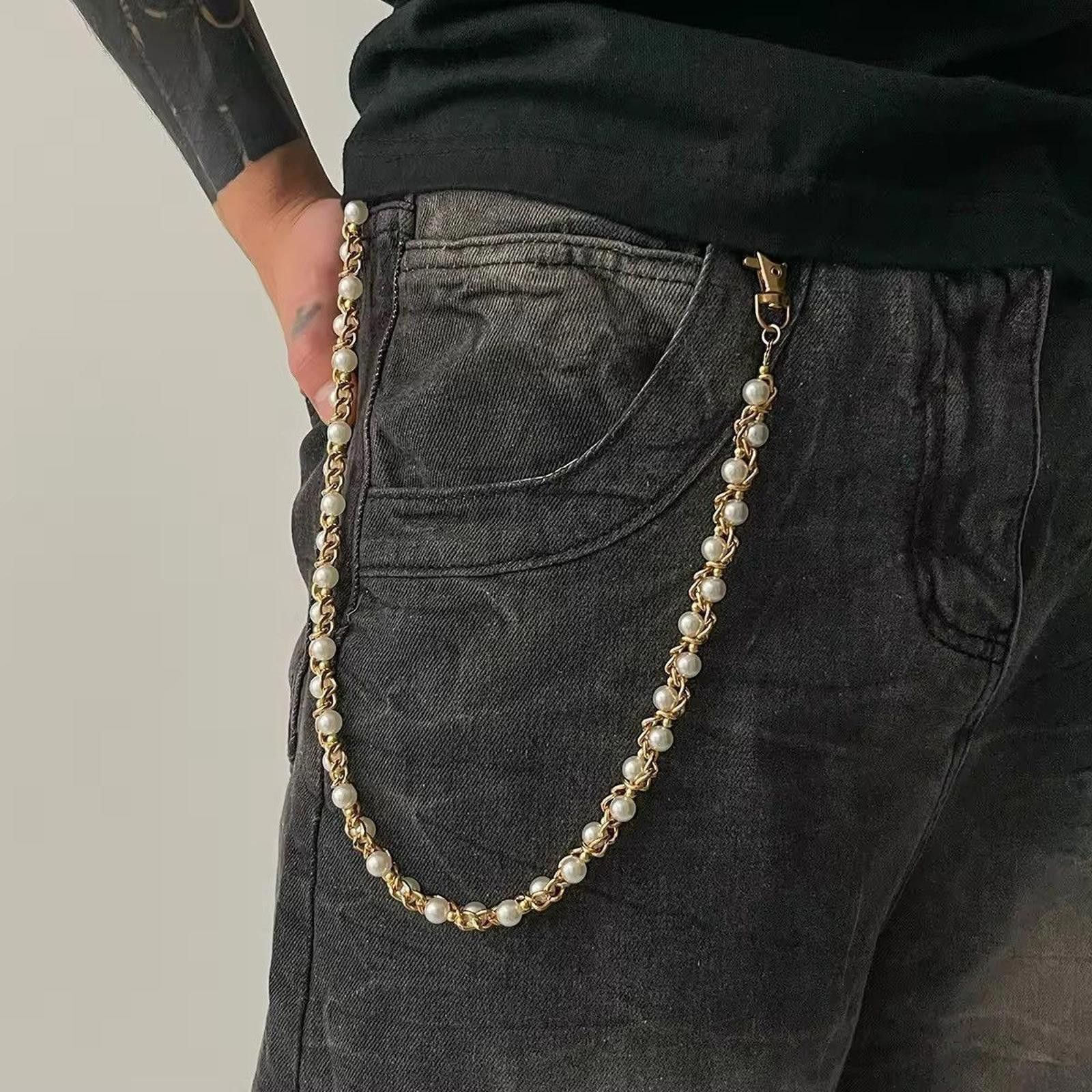 Other Imitation Pearl Wallet Chain, Pants Chain Size ONE SIZE - 2 Thumbnail