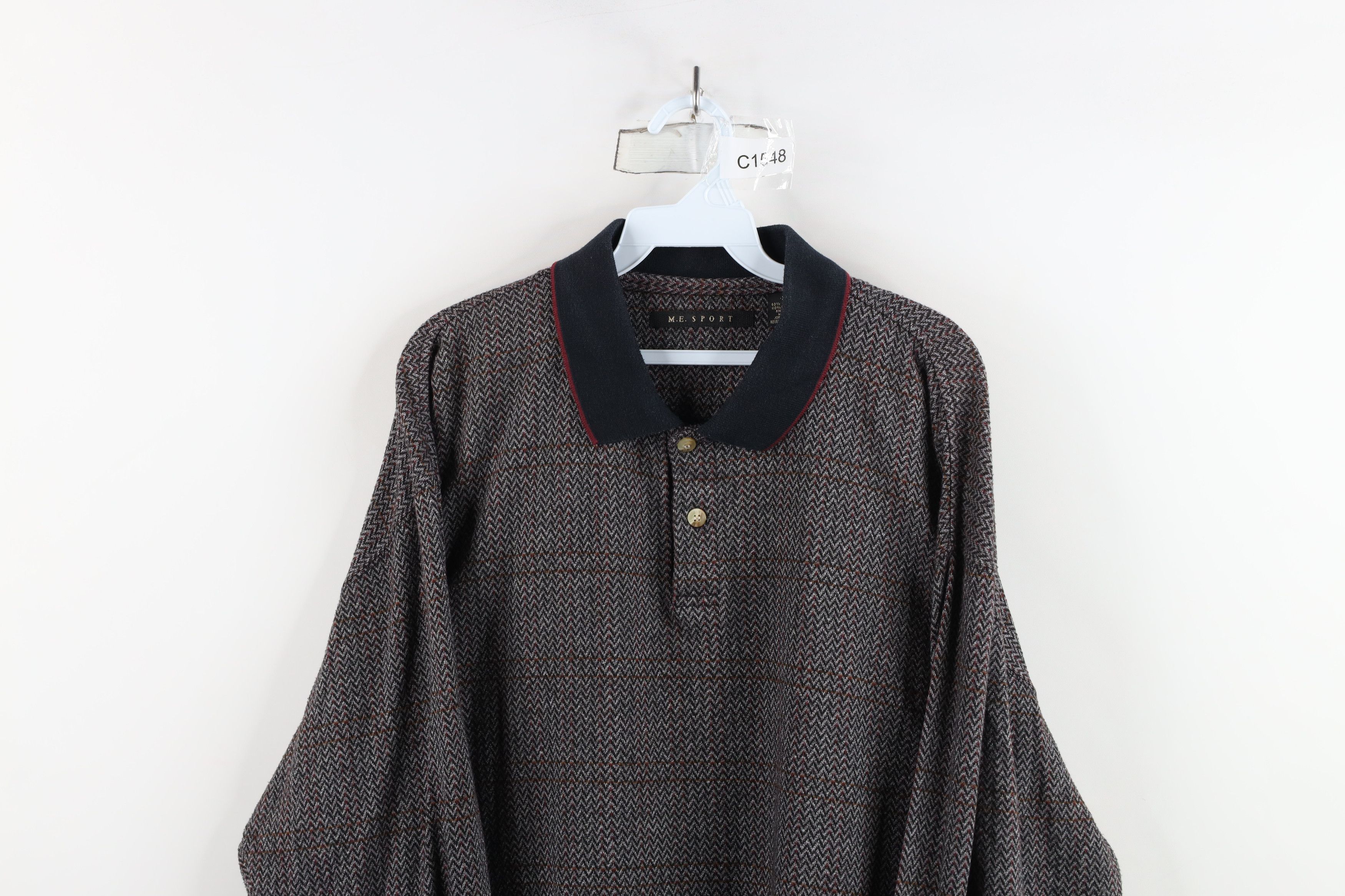 Vintage Vintage 90s Streetwear Striped Knit Long Sleeve Rugby Polo Size US XL / EU 56 / 4 - 2 Thumbnail