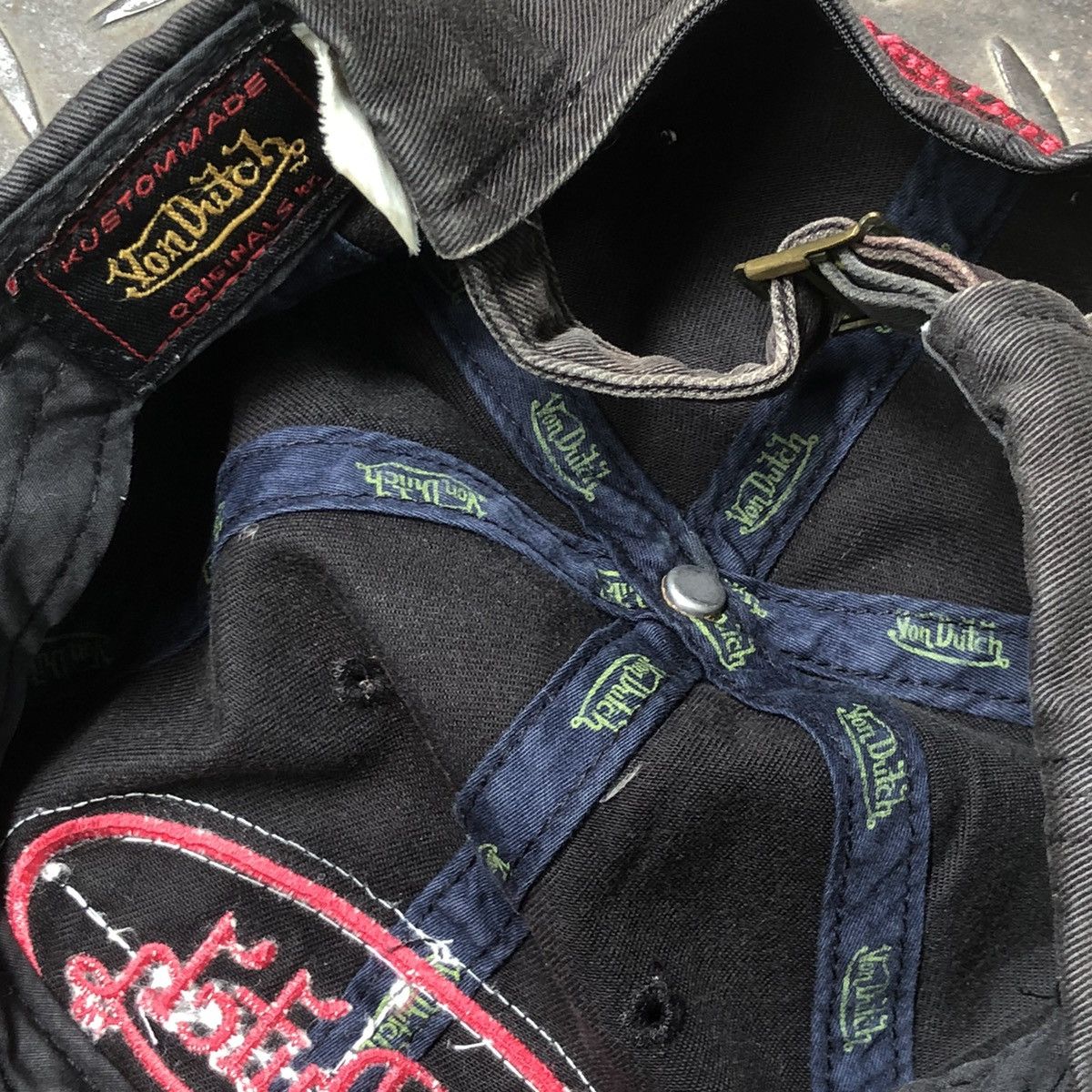 Japanese Brand 🚫 SOLD 🚫 Von Dutch Ripped Distressed Hat Denim Size ONE SIZE - 9 Thumbnail