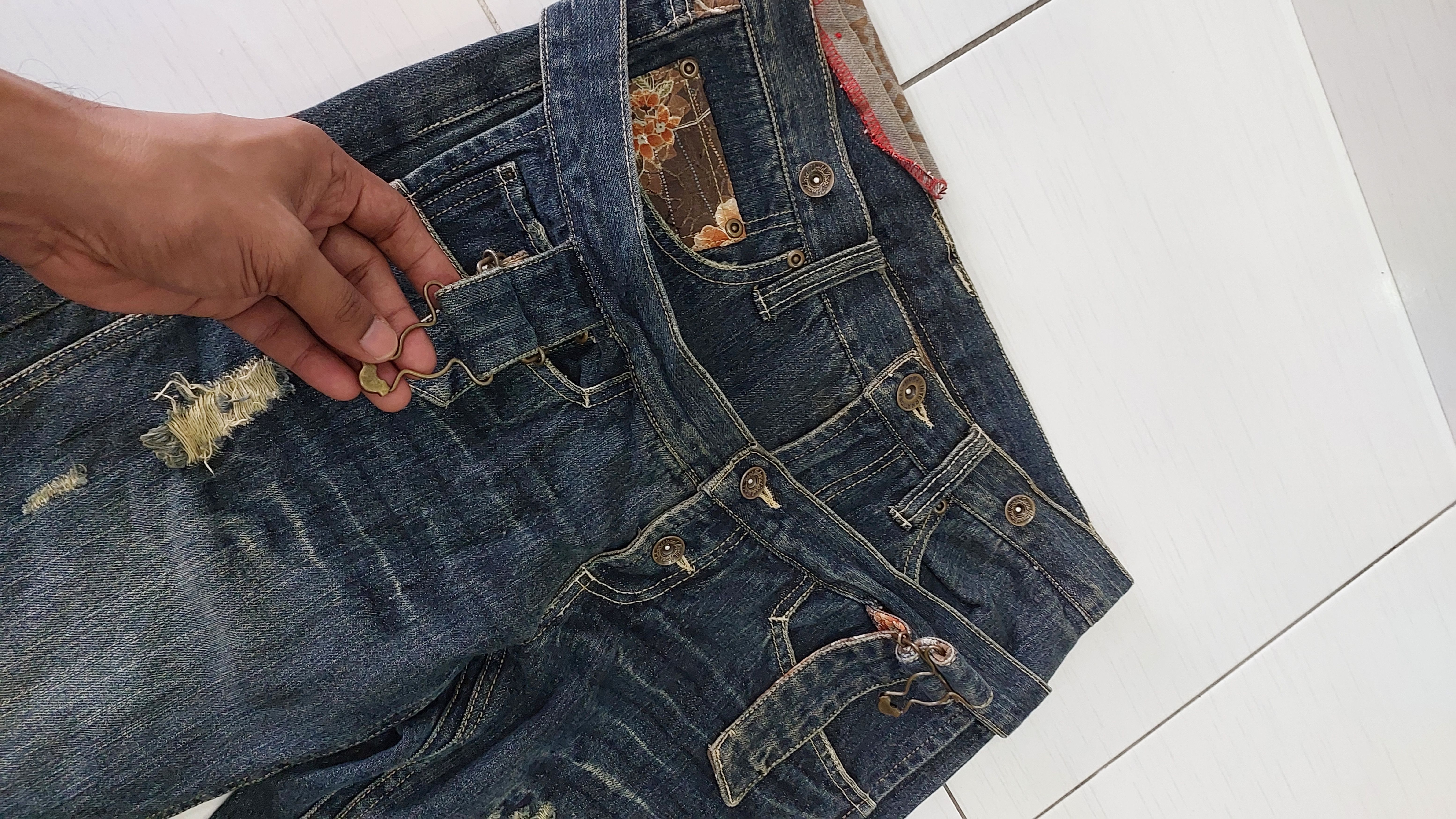 Japanese Brand JAPANESE BRAND DISTRESSED DOUBLE KNEE JEANS PANT Size US 30 / EU 46 - 8 Thumbnail