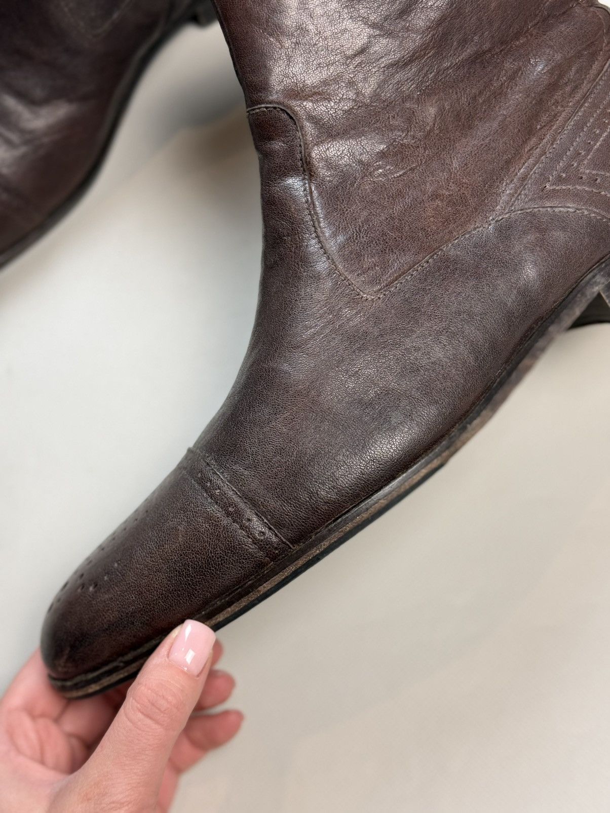 Strellson Strellson Brown Leather Ankle Zip Boots Shoes Brogue Details Size US 10 / EU 43 - 12 Thumbnail