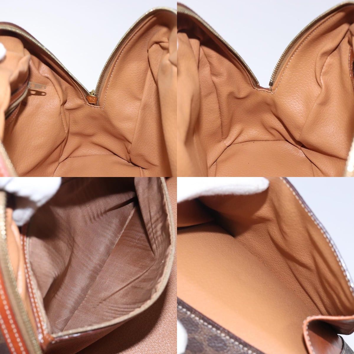 Celine CELINE Macadam Canvas Hand Bag Pvc Leather Brown Gold Size ONE SIZE - 12 Thumbnail