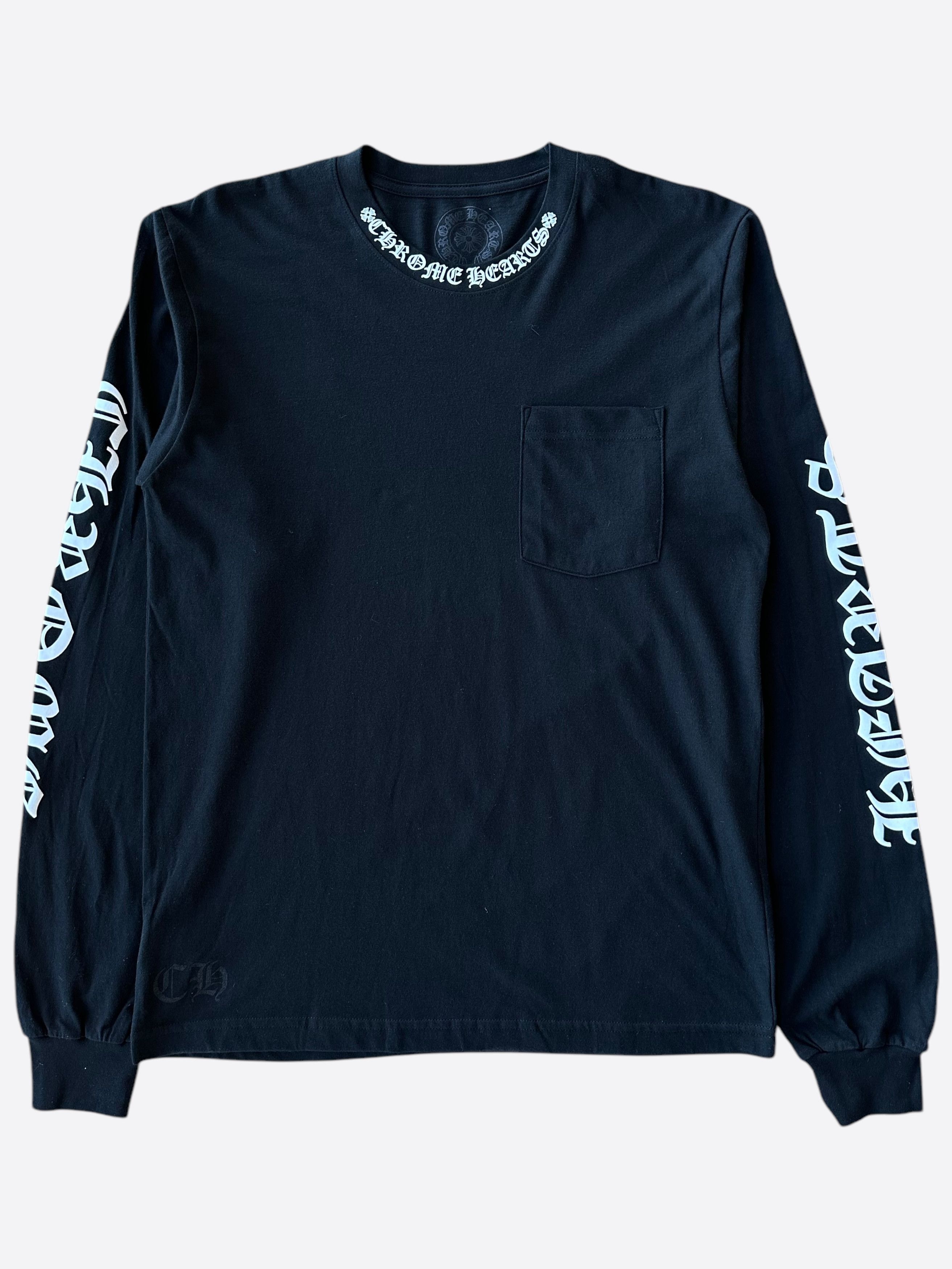 Chrome Hearts Neck Logo Long Sleeve Tee Shirt Black Purple | Grailed