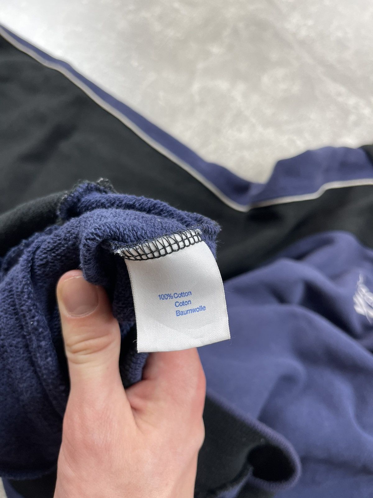 Reebok × Vintage Reebok Vintage 90s Black/Blue Sweatshirt Cotton 1/4 Zip Size US L / EU 52-54 / 3 - 9 Thumbnail