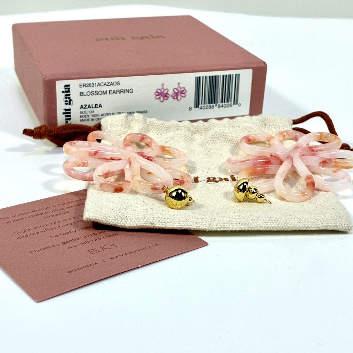 Cult Gaia Cult Gaia Acrylic Blossom Flower Azalea Earrings Pink NWT Size ONE SIZE - 2 Thumbnail