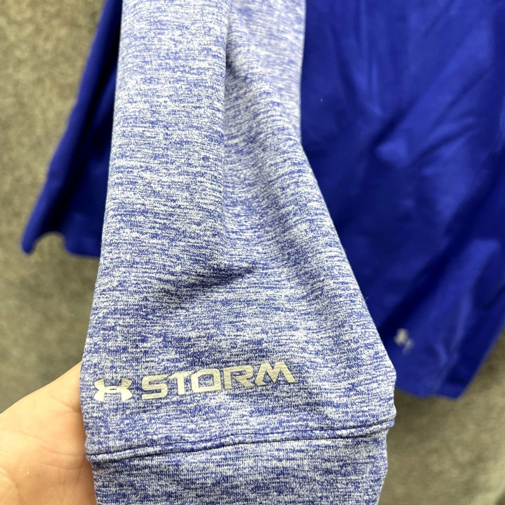 Under Armour VINTAGE Under Armour Sweatshirt Women Medium Blue Half Zip Knit Storm Pullover 1/2 Zip Regular Mens Womens Girls Size M / US 6-8 / IT 42-44 - 4 Thumbnail