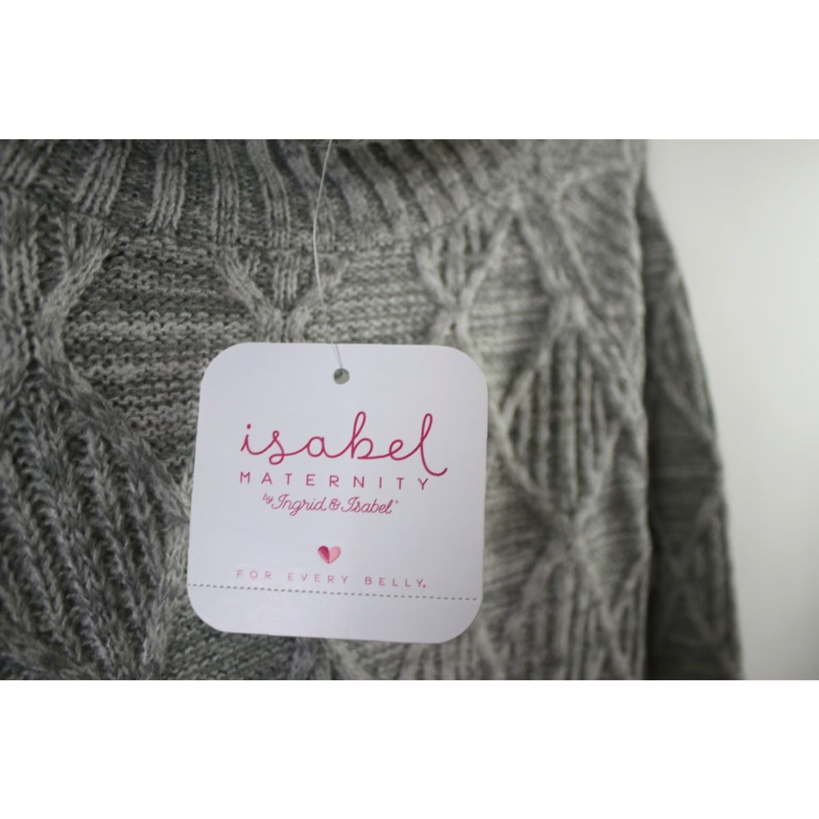 Vintage Isabel Maternity Womens Gray Cowl Neck Cable Knit Tunic Pullover Sweater Size S Size S / US 4 / IT 40 - 6 Thumbnail