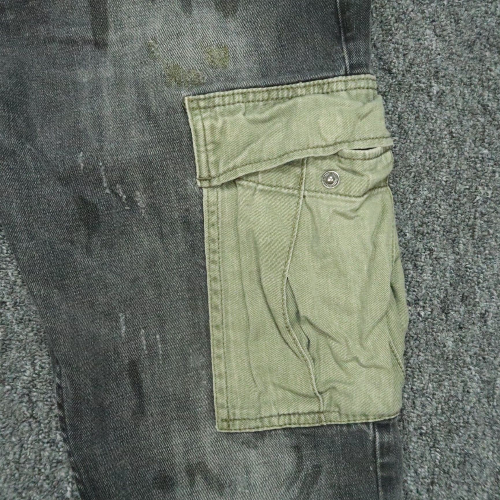 Prps PRPS Jeans Mens 36x34 Black Windsor Slim Skinny Distressed Cargo Denim 5-Pocket Button Fly Belt Loops Cotton Jeans Mens Size US 36 / EU 52 - 4 Thumbnail