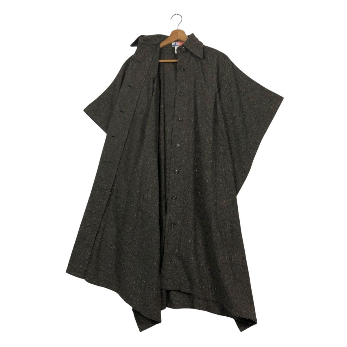 Issey Miyake 🔥VINTAGE 70’s ISSEY MIYAKE WOOL HERRINGBONE LONG CLOAKS Size US L / EU 52-54 / 3 - 9 Thumbnail