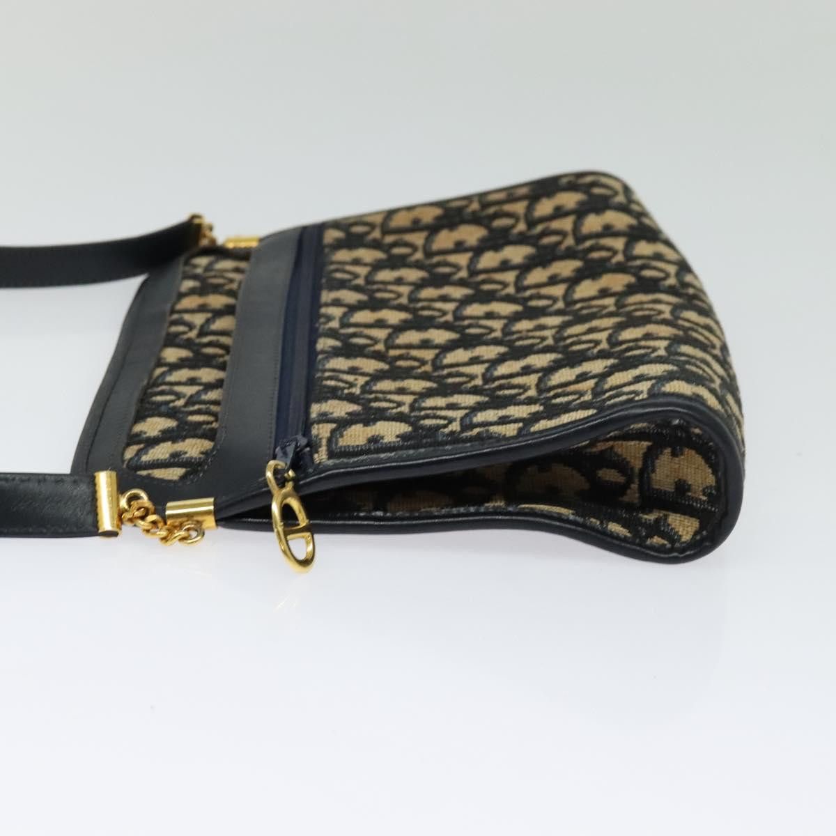 Dior DIOR Trotter Canvas Shoulder Bag Navy Gold Size ONE SIZE - 4 Thumbnail