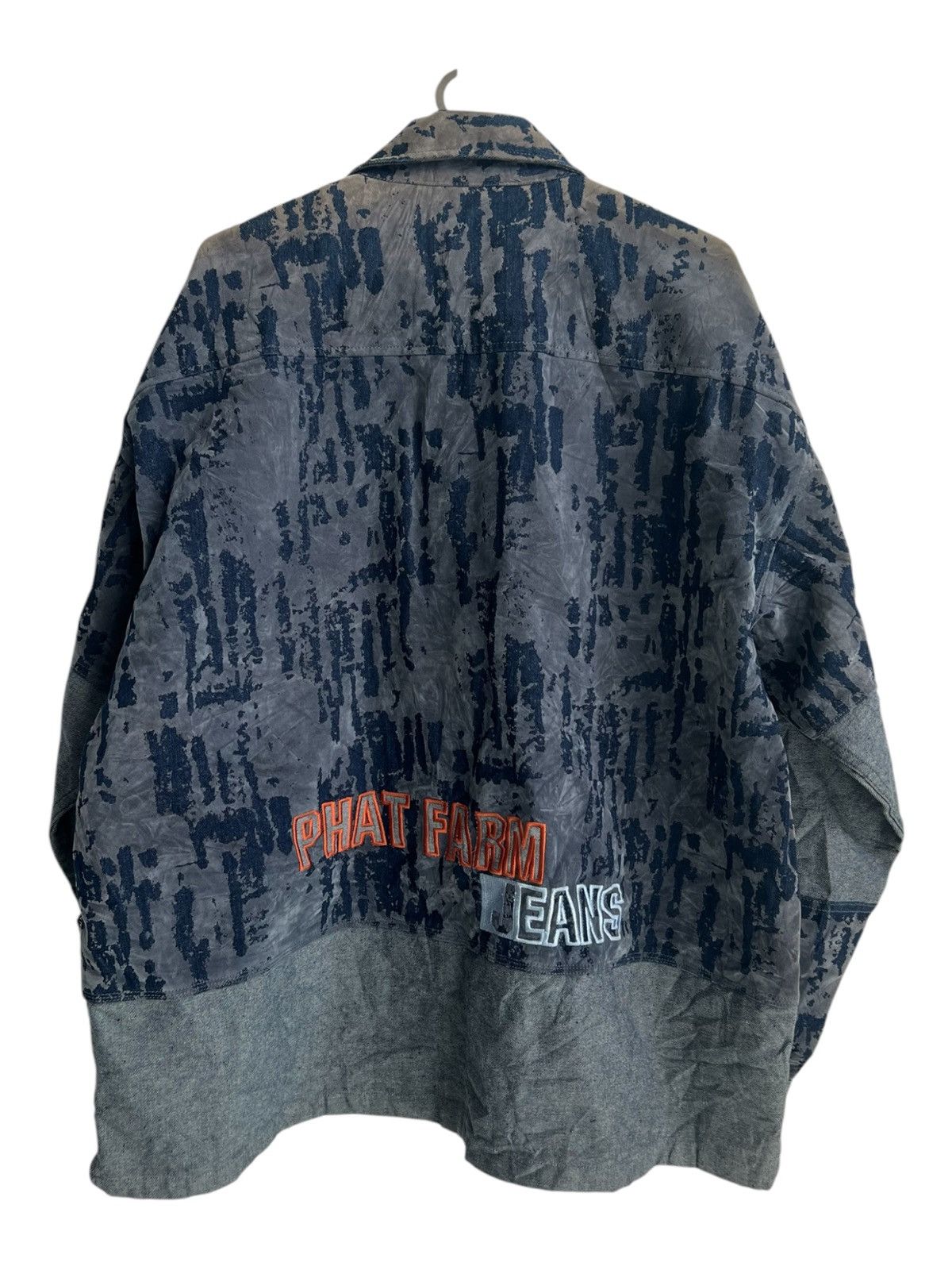 JNCO × Phat Farm × Rap Tees Y2K Phat Farm Marble Dyed Patchwork Baggy Oversize Jeans JKT Size US XXL / EU 58 / 5 - 5 Thumbnail