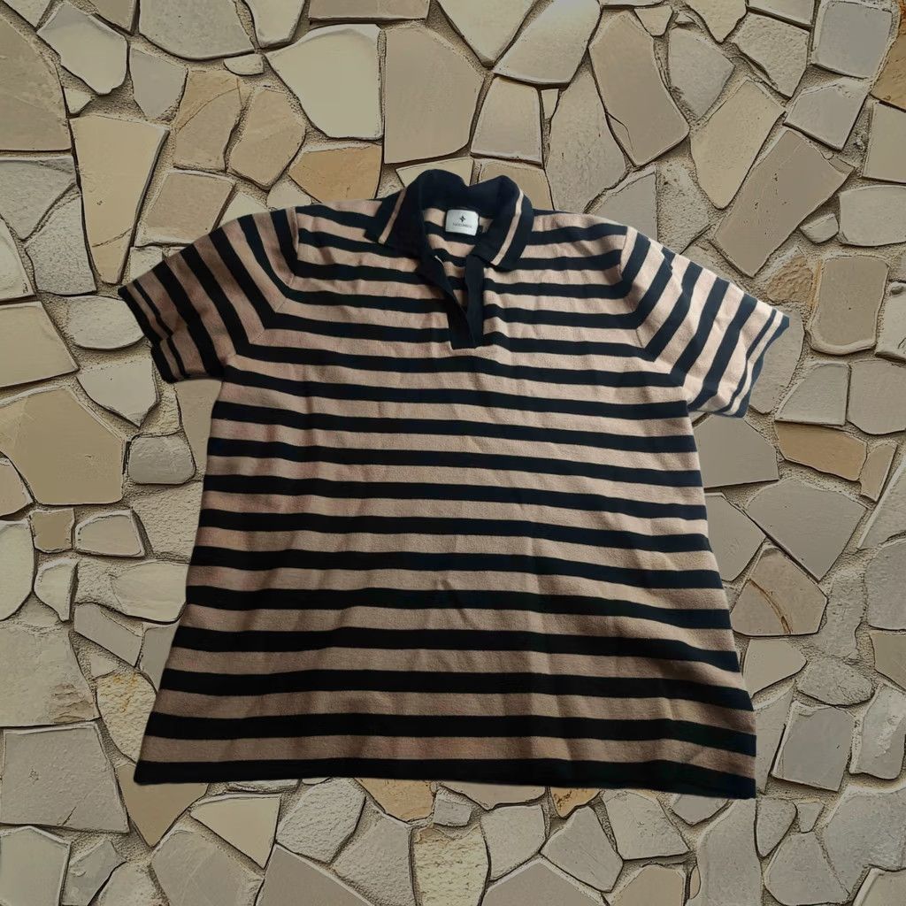 Vintage Tuckernuck Polo Shirt Mens Large Brown Black Striped Short Sleeve Knit Preppy Size US L / EU 52-54 / 3 - 1 Thumbnail