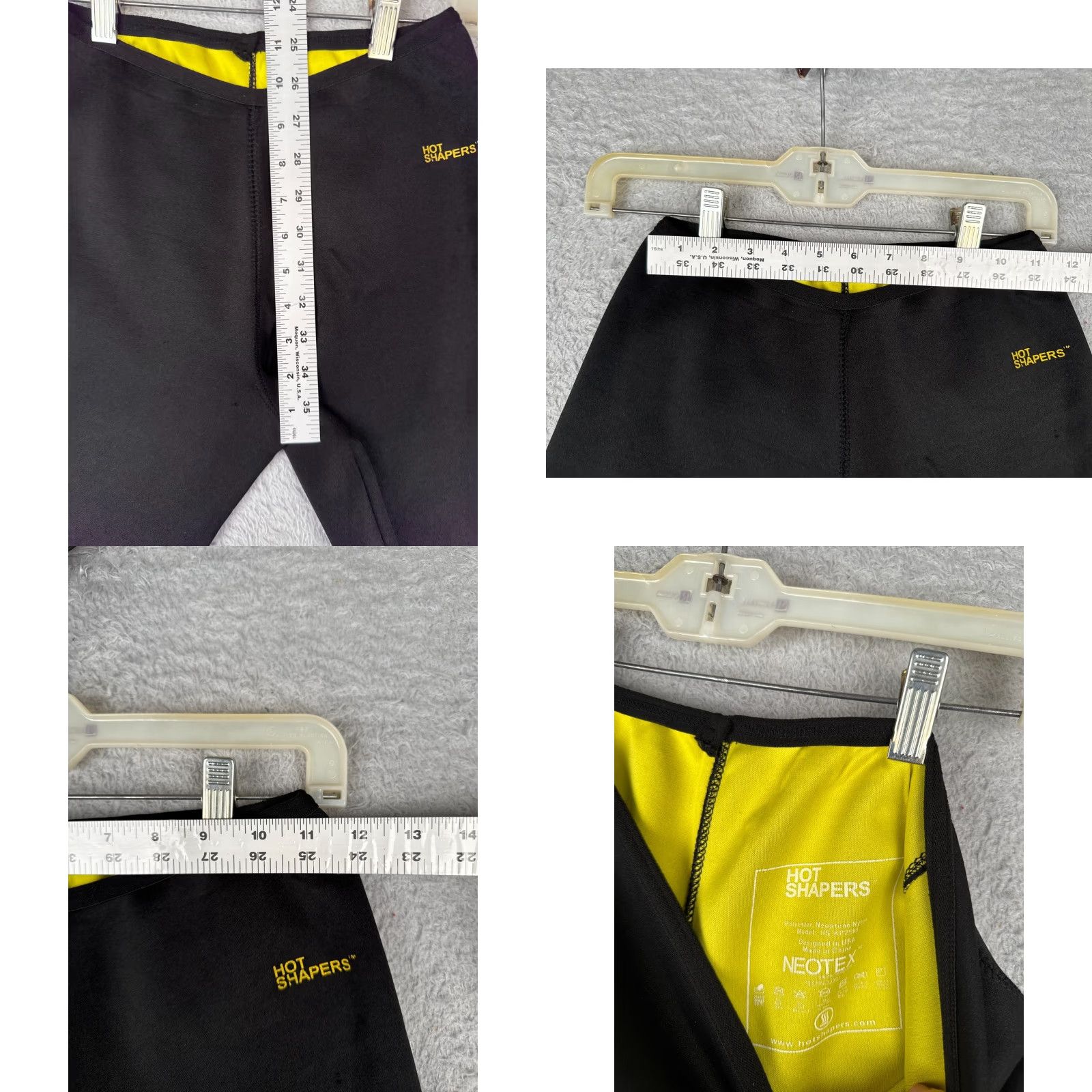 Vintage Hot Shapers Pants Womens XL Black Neotex Capri Design To Sweat More Size 40" / US 18 - 8 Thumbnail