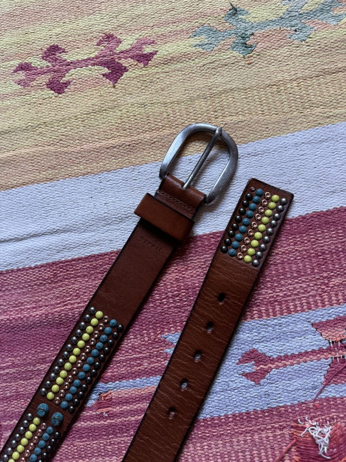 Genuine Leather Vintage 00’s Esprit y2k Japanese Genuine Leather Belt Size ONE SIZE - 7 Thumbnail