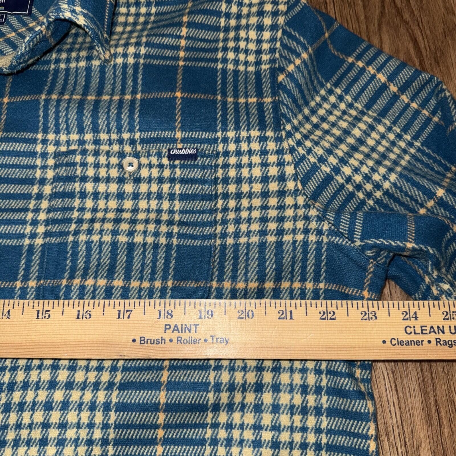 Chubbies Chubbies Mens Fleece Flannel Overshirt Plaid Blue Turquoise Size US L / EU 52-54 / 3 - 7 Thumbnail