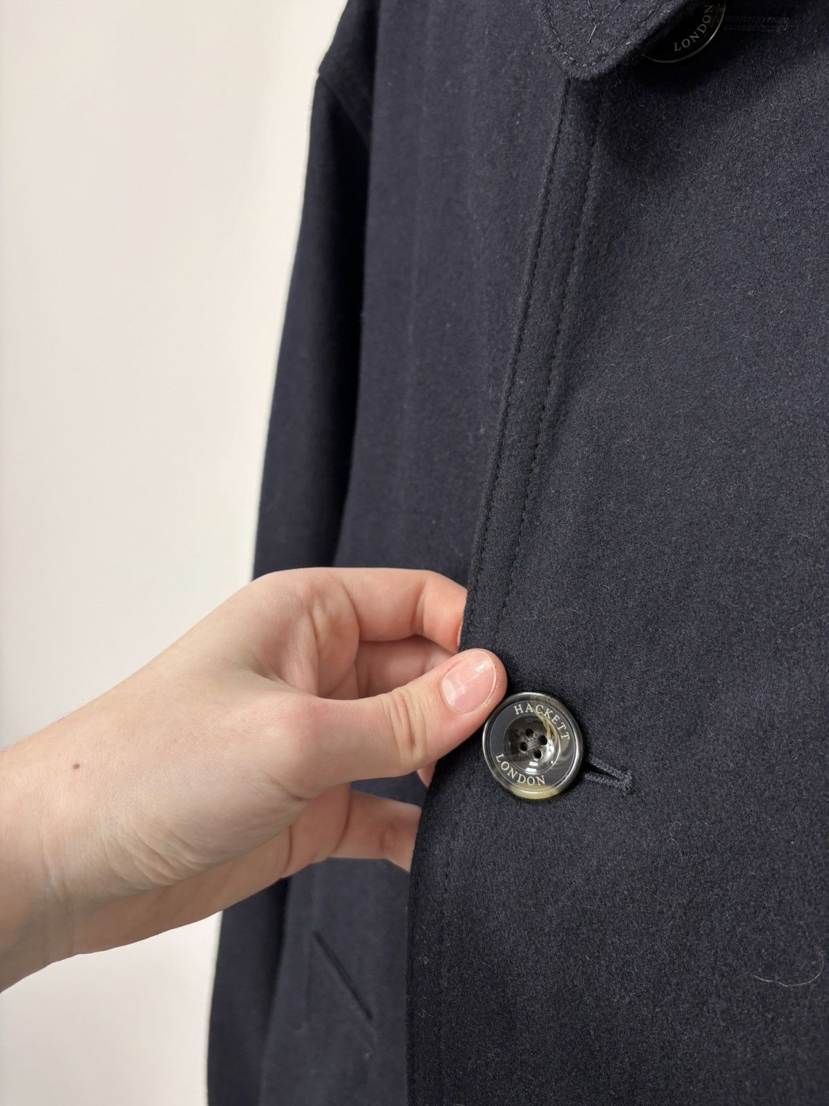 Hackett Hackett London NWT Men’s Navy Blue Double Breasted Wool Coat Size US XL / EU 56 / 4 - 8 Thumbnail