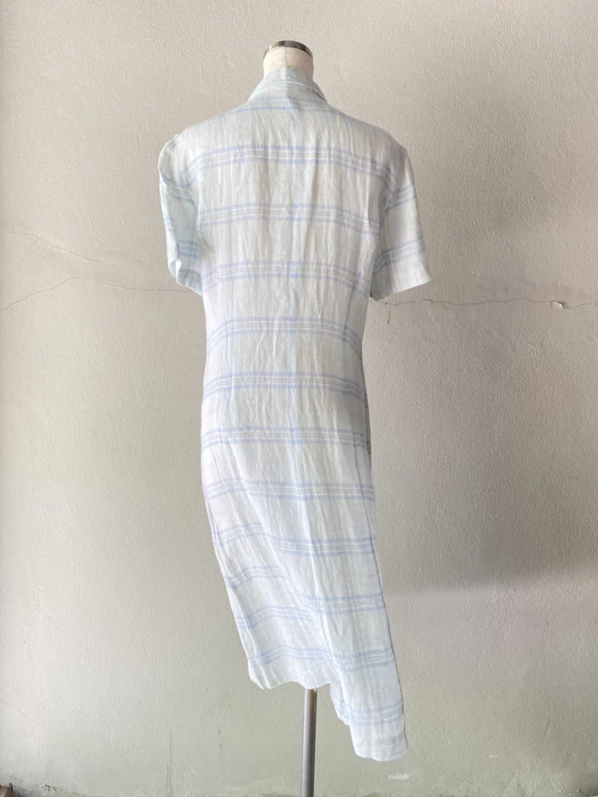 Burberry Burberry Light Blue Checkered Dress Size S / US 4 / IT 40 - 7 Thumbnail