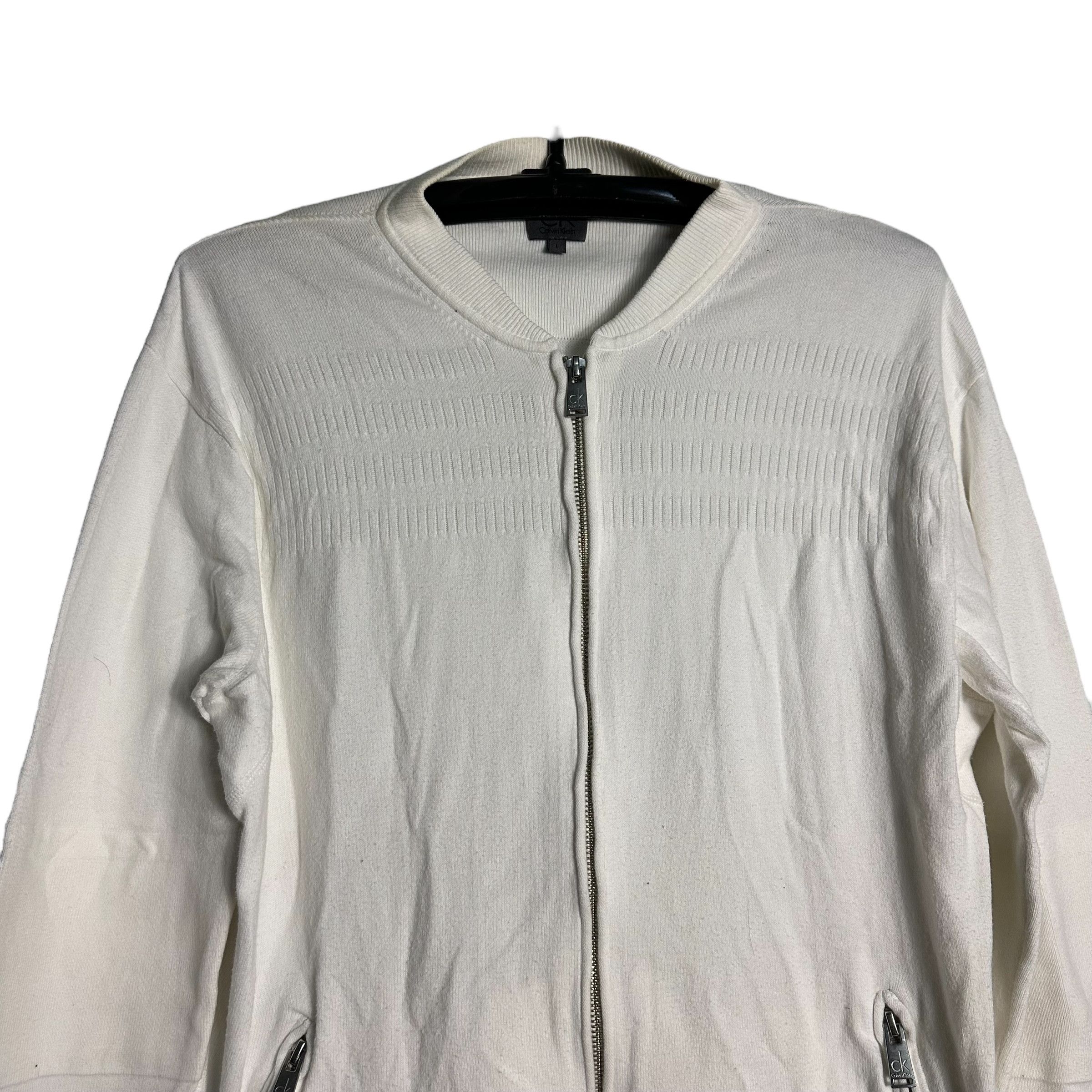 Calvin Klein 🔥RARE🔥Vintage CK Calvin Klein Full Zip Knit Sweater Size L / US 10 / IT 46 - 2 Thumbnail
