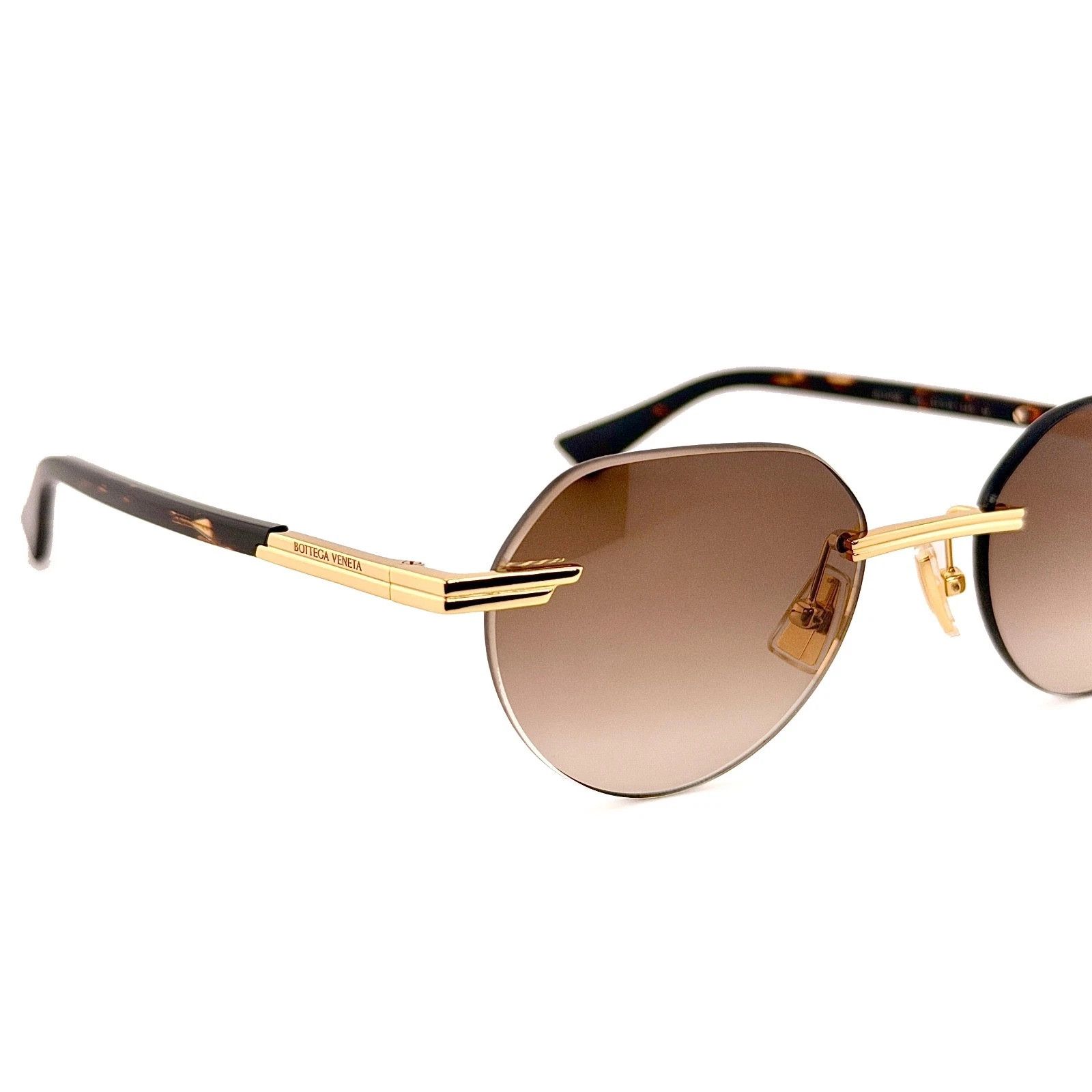 Bottega Veneta BOTTEGA VENETA 1379 BV1379S Brown Classic Oval Sunglass 003 Size ONE SIZE - 8 Thumbnail