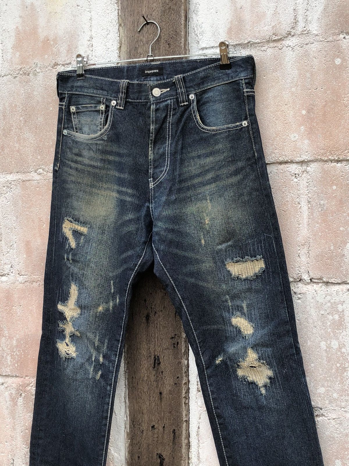 Japanese Brand Improve Destress Jeans Denim Nice Design Size US 32 / EU 48 - 4 Thumbnail
