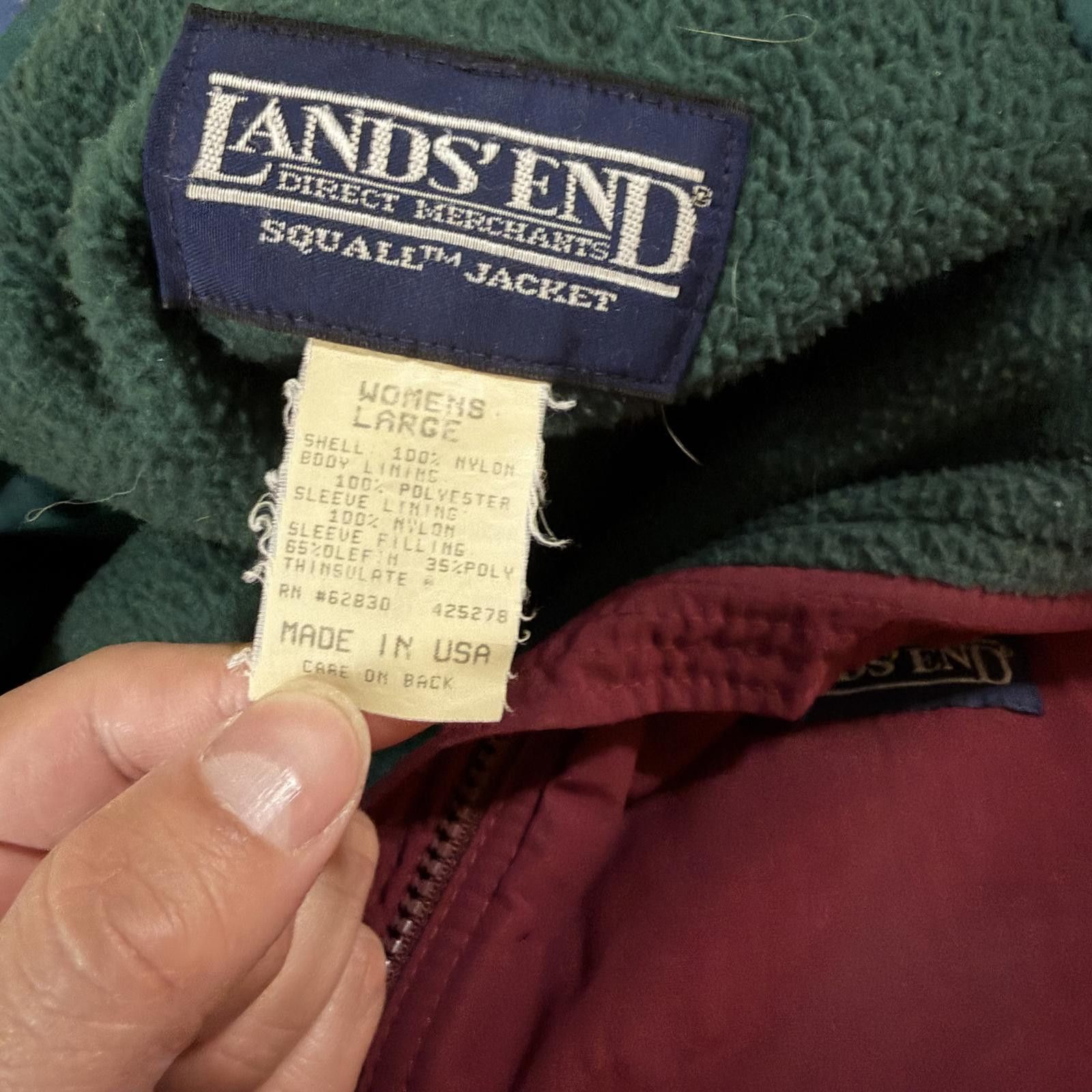 Lands' End Vintage 80s 90s Lands’ End Squall Jacket Fleece Lined Womens Size L / US 10 / IT 46 - 3 Thumbnail