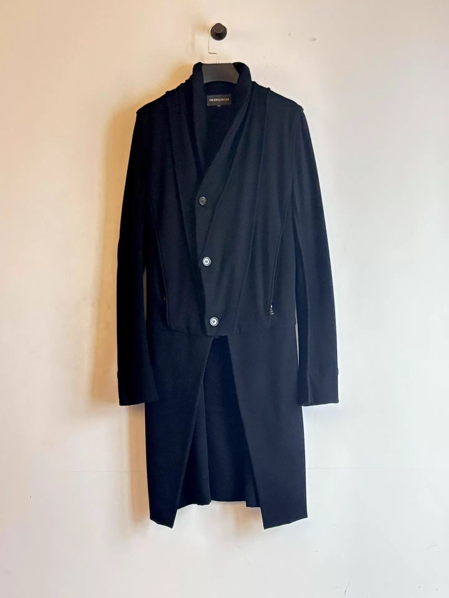 Ann Demeulemeester Long Black Button-Front Coat - XS Size US XS / EU 42 / 0 - 1 Thumbnail