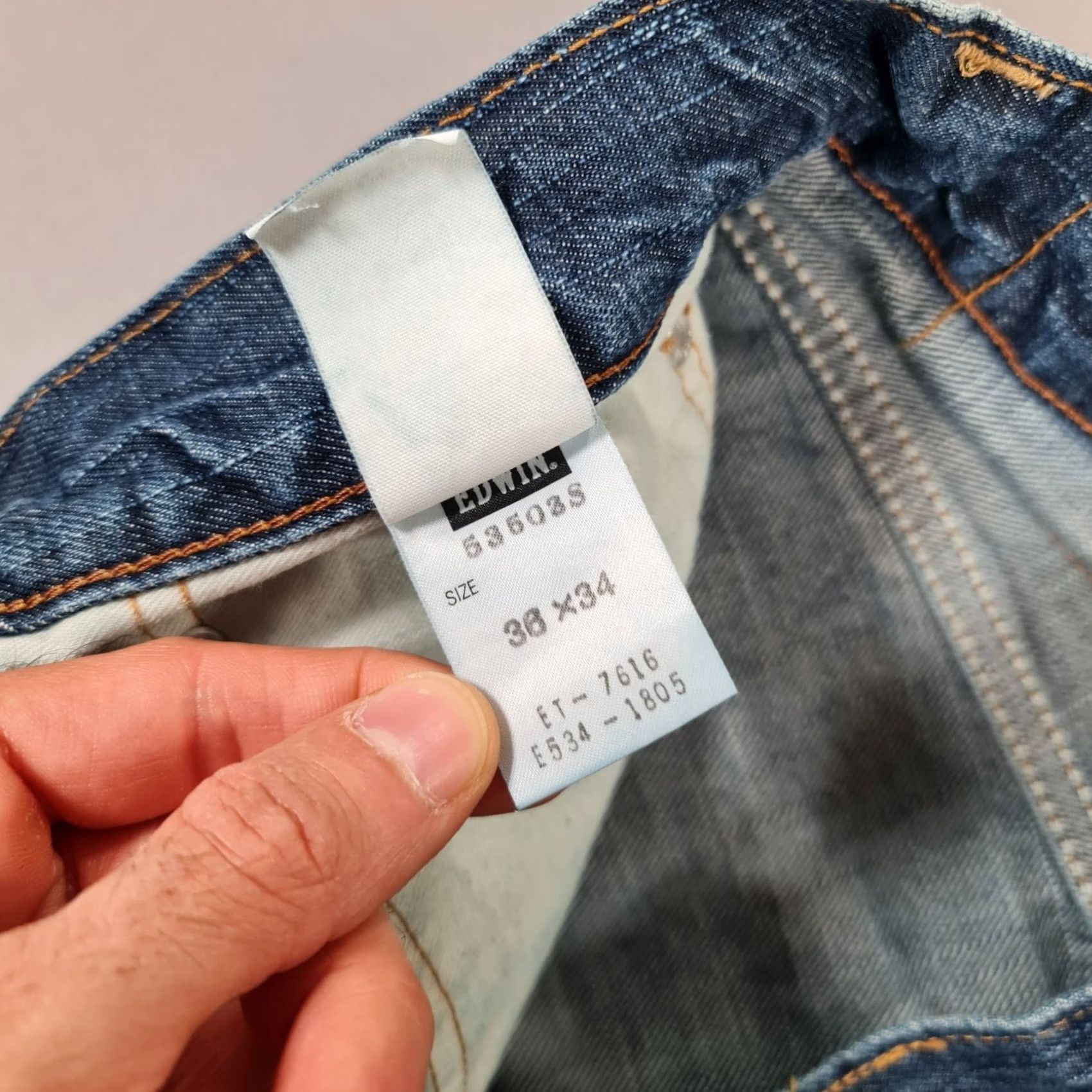 Edwin Edwin Mens Jeans Blue W36 L34 Regular Fit Denim Straight Leg 5-Pocket Zip Fly Button Closure Mens Jeans Regular Blue Size US 36 / EU 52 - 6 Thumbnail