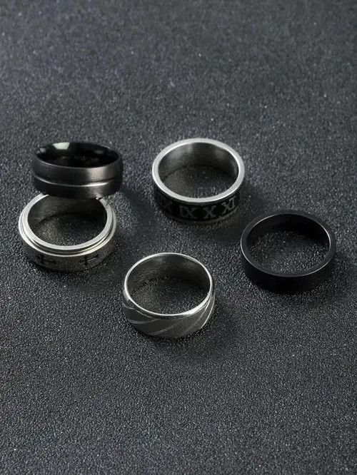 Ring Of Fire 5pcs Mens Ring Set Size ONE SIZE - 2 Thumbnail