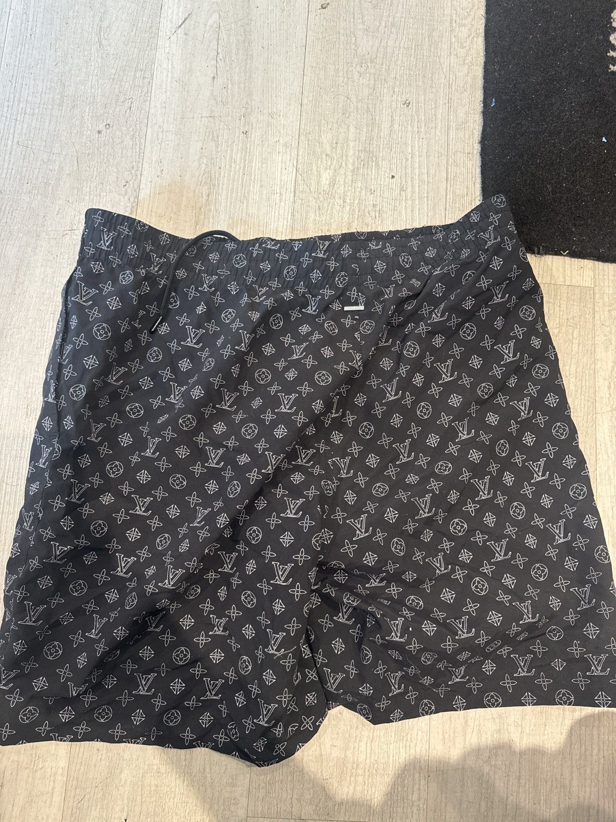 image of Louis Vuitton Monogram Swim Trunks Extra Large in Black, Men's (Size 36)