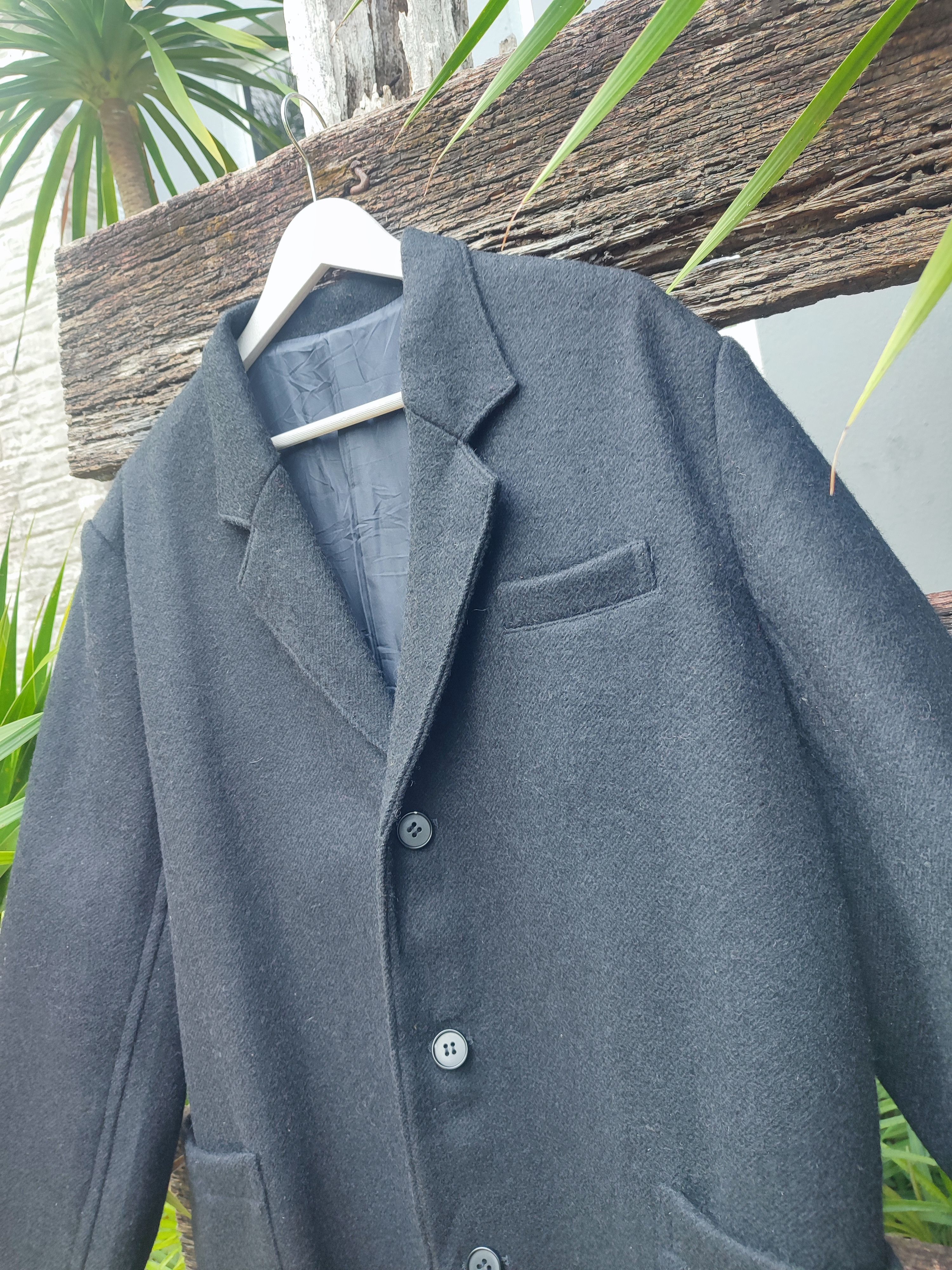 Yohji Yamamoto Y’s by Yohji Yamamoto Charcoal Wool Oversized Overcoat Size US XL / EU 56 / 4 - 3 Thumbnail