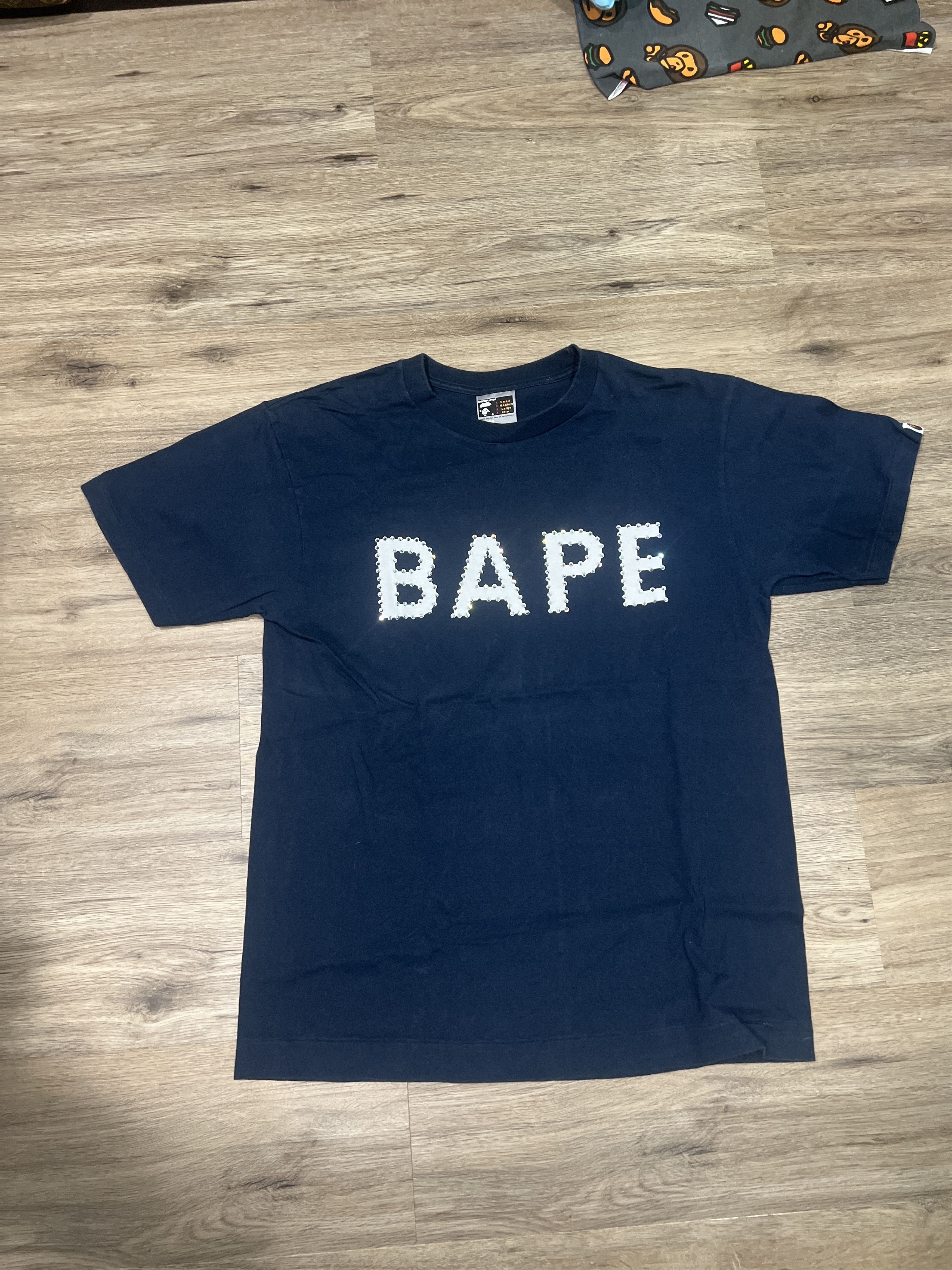 Bape Bathing Ape Bape Navy Swarovski Crystal T-Shirt L Size US L / EU 52-54 / 3 - 2 Thumbnail