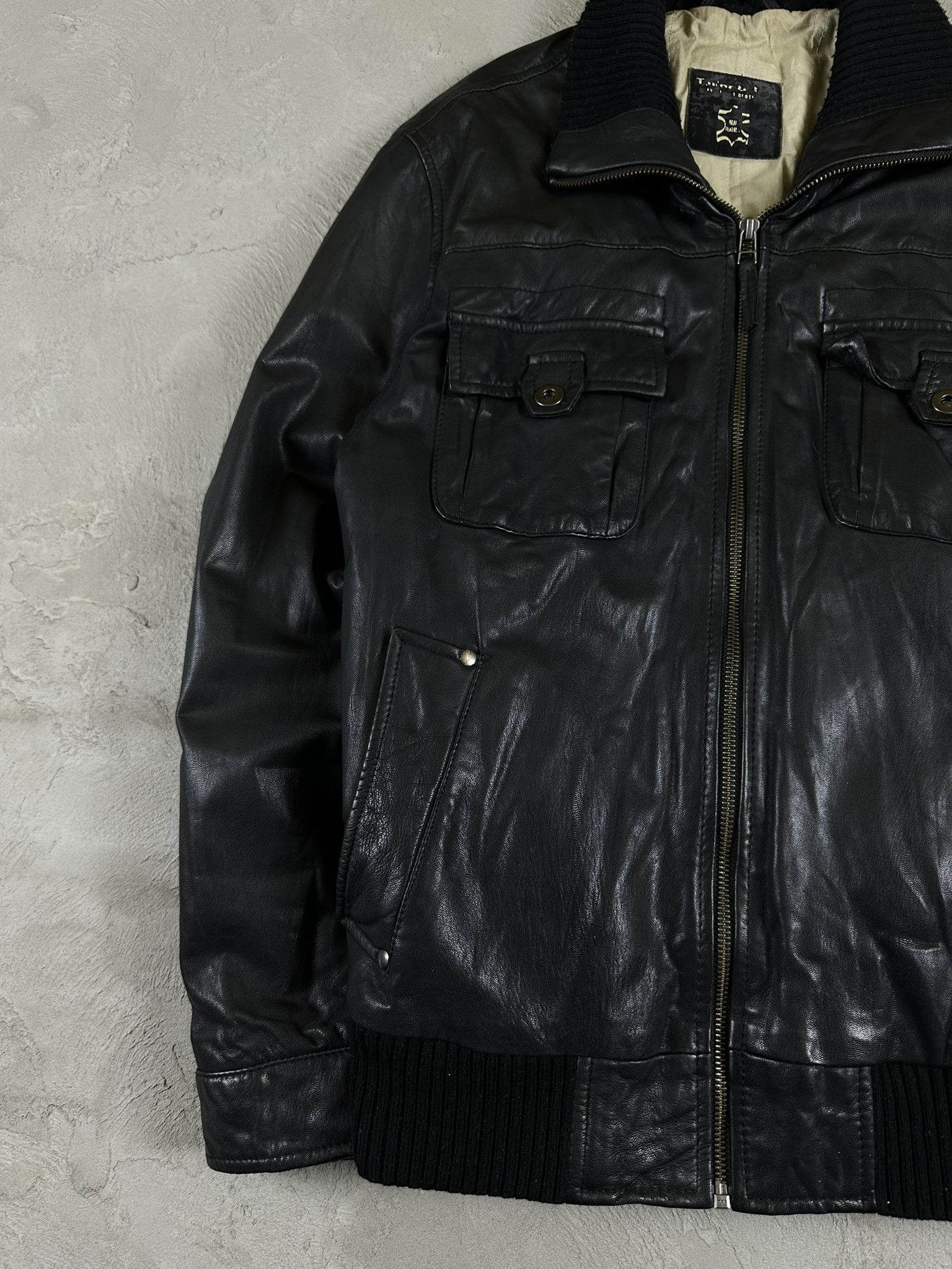 Vintage Vintage Leather Boxy Bomber Jacket Size US S / EU 44-46 / 1 - 4 Thumbnail