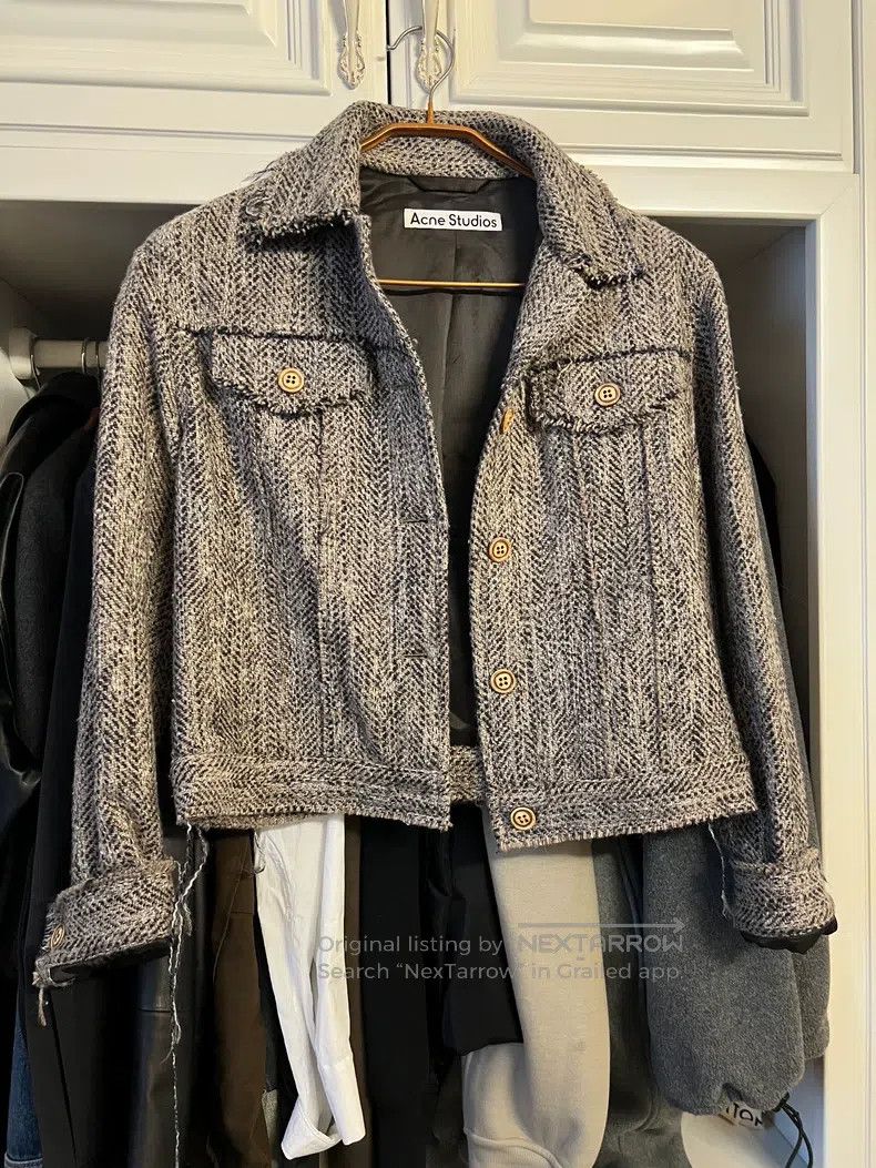 Acne Studios Acne Studios Mixed Fabric Frayed Edge Jacket Size XXS / US 00 / IT 34 - 1 Thumbnail