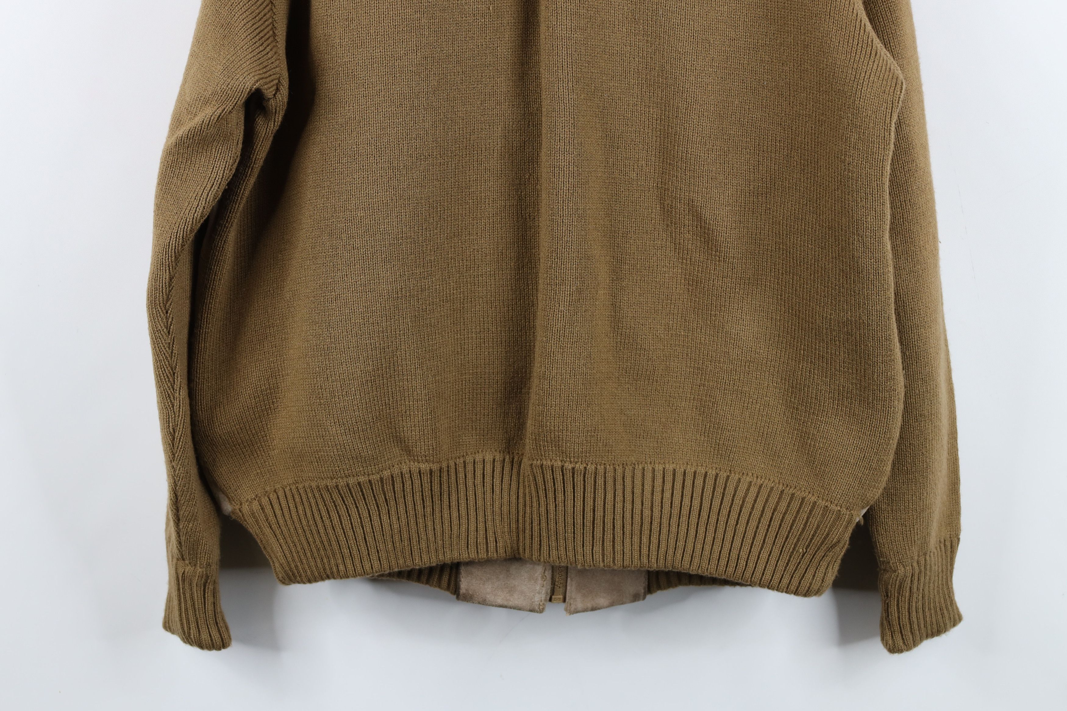 Vintage Vintage 70s Streetwear Leather Knit Sweater Jacket Swacket Size US L / EU 52-54 / 3 - 16 Thumbnail