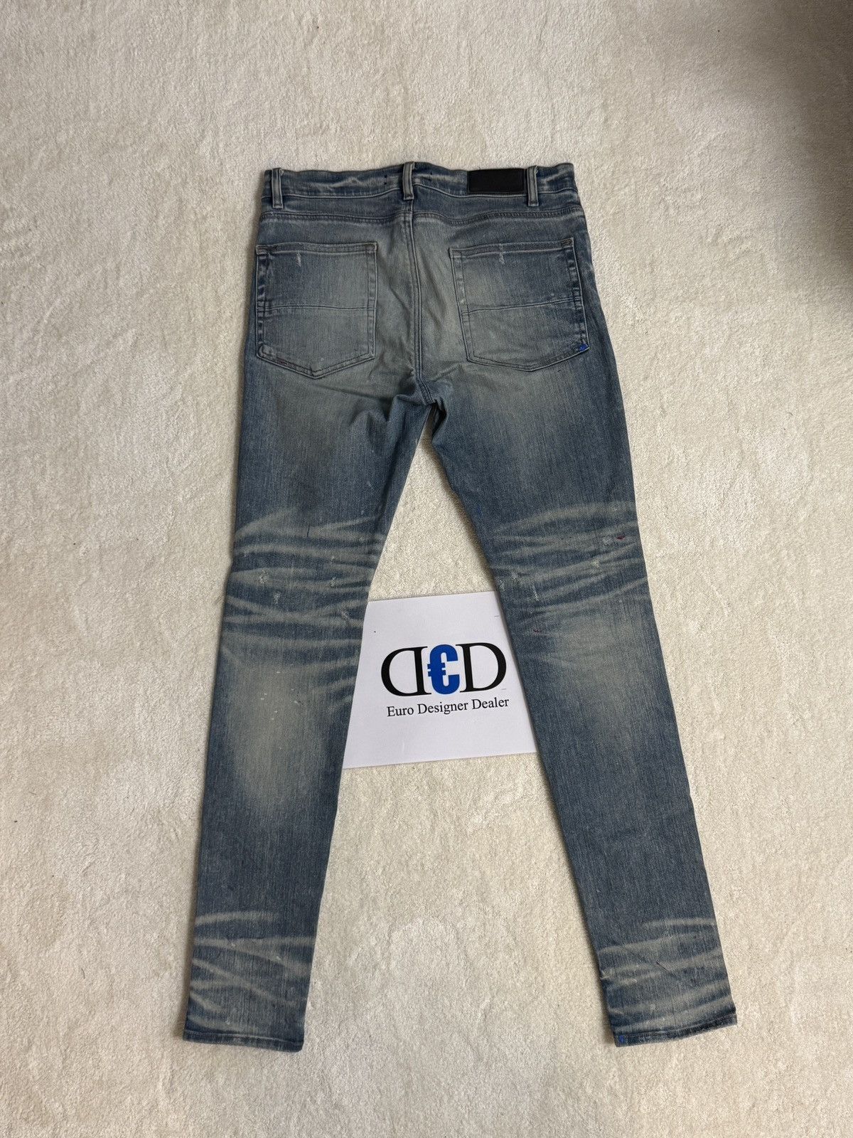 Amiri 💠Amiri💠 BROKEN KNEE JEANS BLUE (34) Size US 34 / EU 50 - 2 Thumbnail