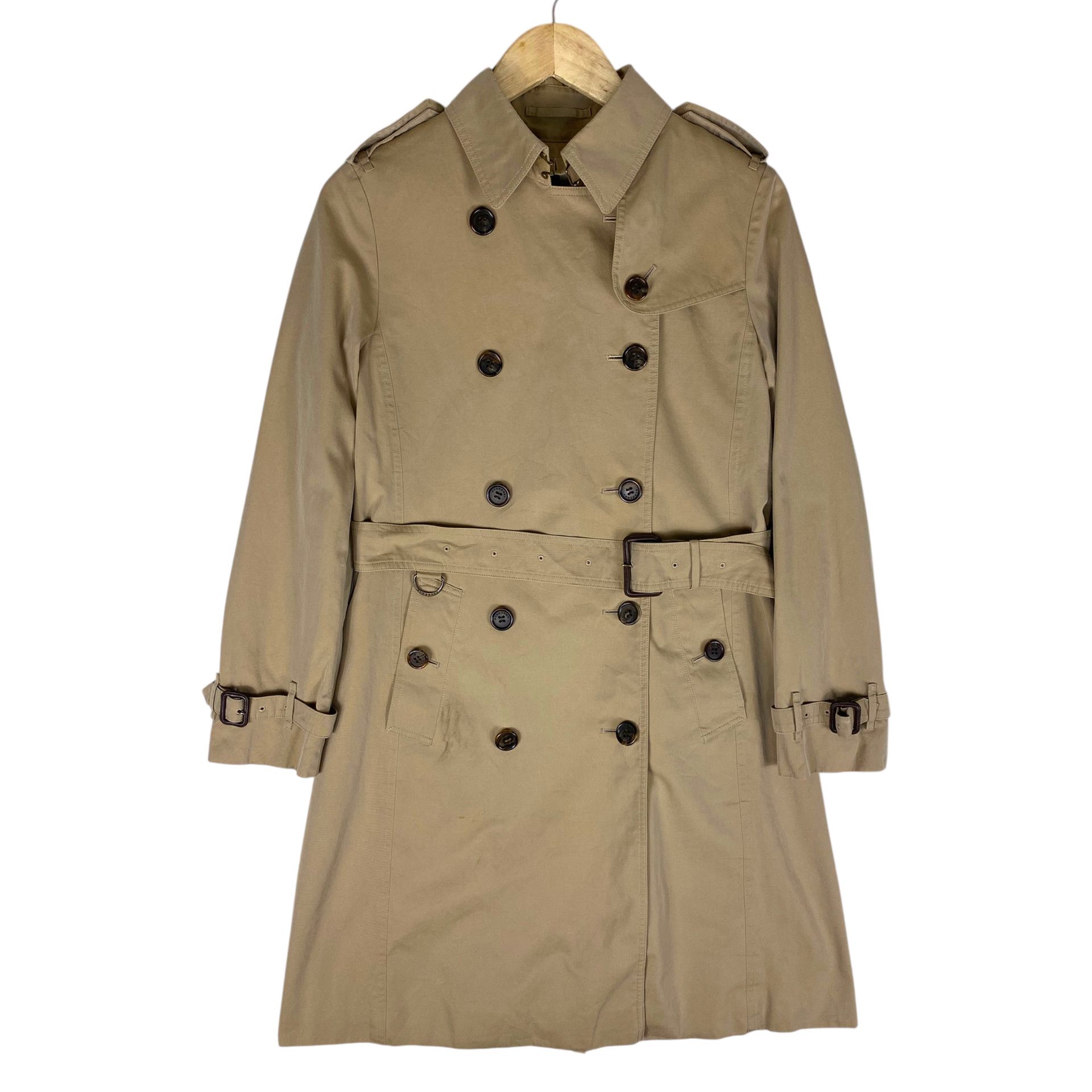 Burberry 💥 BURBERRY DOUBLE BRESTED BIEGE BELTED COAT Size US S / EU 44-46 / 1 - 3 Thumbnail