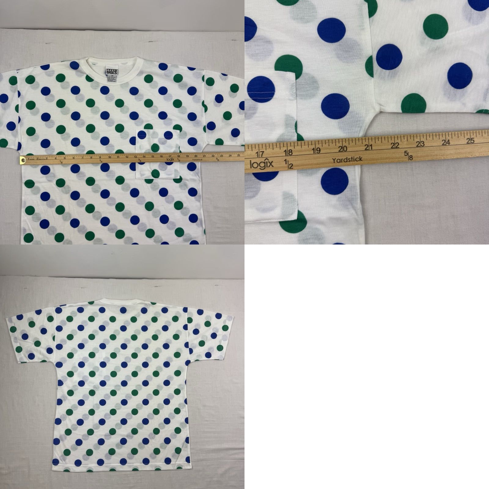 Asics Vintage Basics Polka Dot T Shirt Women Medium Pocket Y2K 90s Trend Size M / US 6-8 / IT 42-44 - 8 Thumbnail