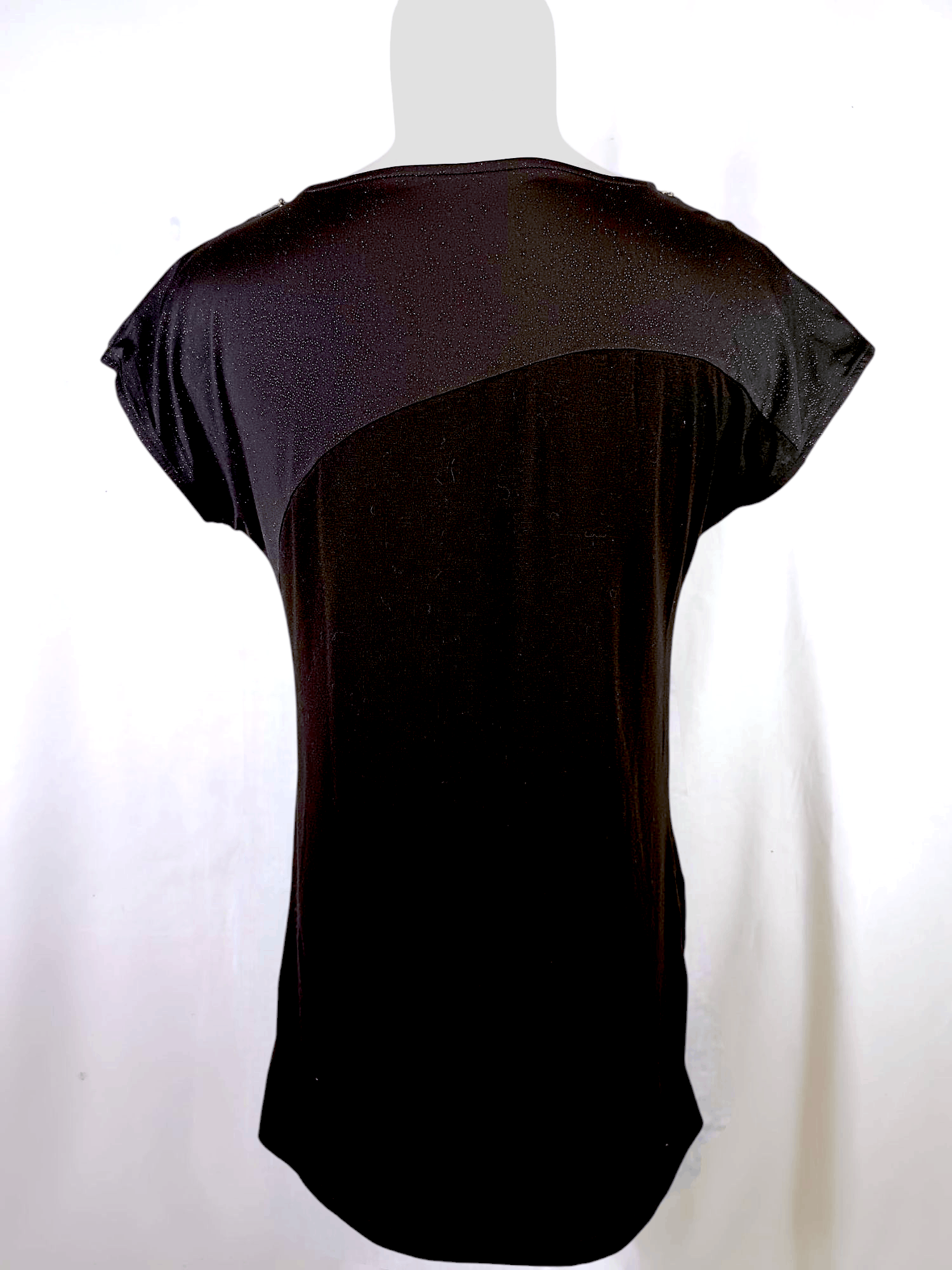 Japanese Brand PASTIME Women's Black Tsirt Rhinestones Zipp on Shoulder Size L / US 10 / IT 46 - 17 Thumbnail