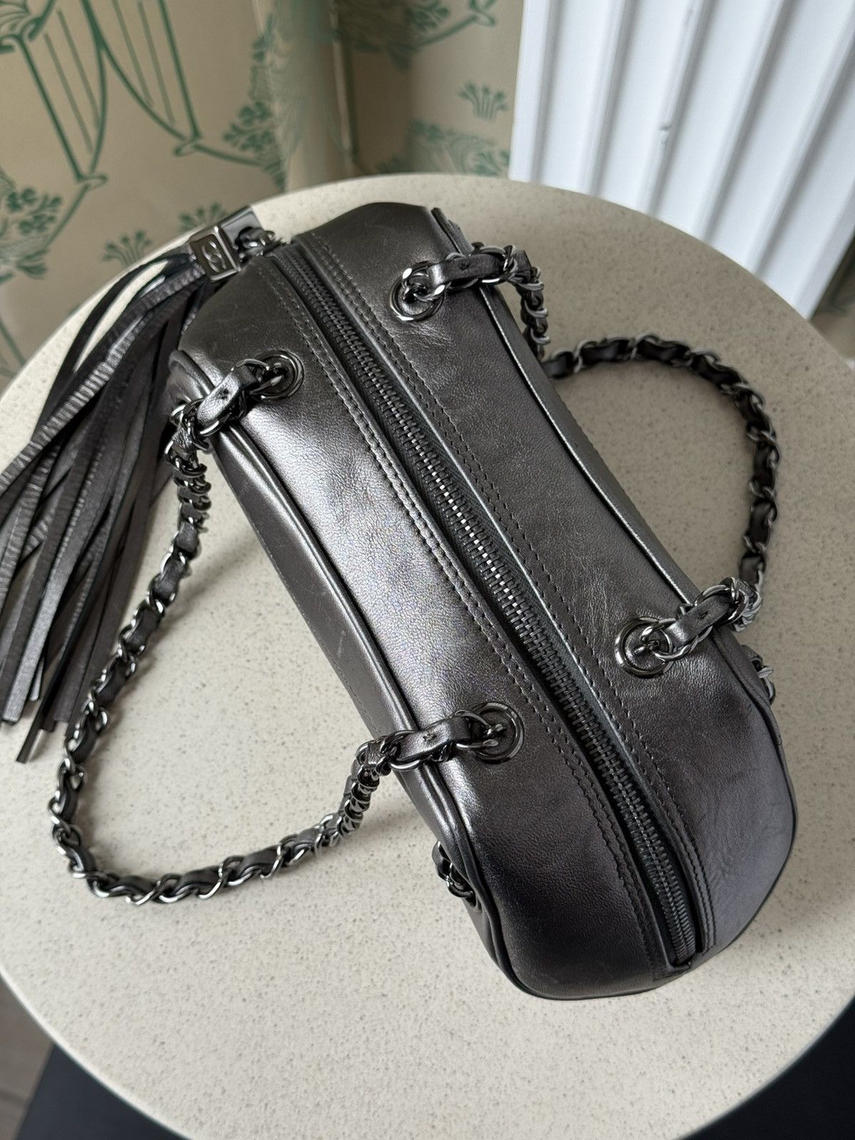 Chanel 2003 Chanel Small Metallic Leather Tassel Baguette Bag Size ONE SIZE - 9 Thumbnail