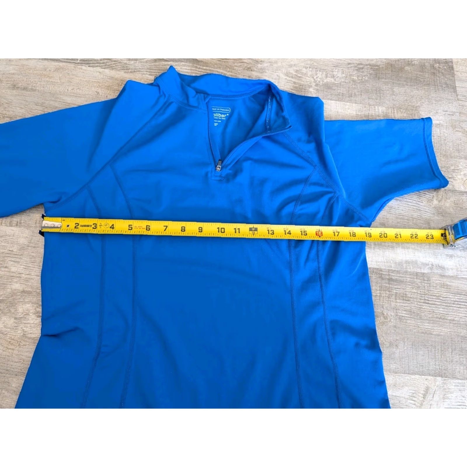 Vintage Coolibar Freestyle Women's Rash Guard Short Sleeve UPF 50+ Shirt Large Sz EUC Blue Zip Pocket 100% Polyester Machine Washable Size XL / US 12-14 / IT 48-50 - 7 Thumbnail