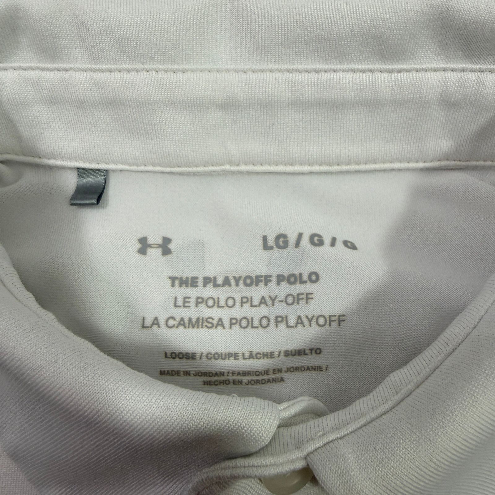 Under Armour Under Armour The Playoff Polo Shirt Mens Large White Blue Size US L / EU 52-54 / 3 - 4 Thumbnail
