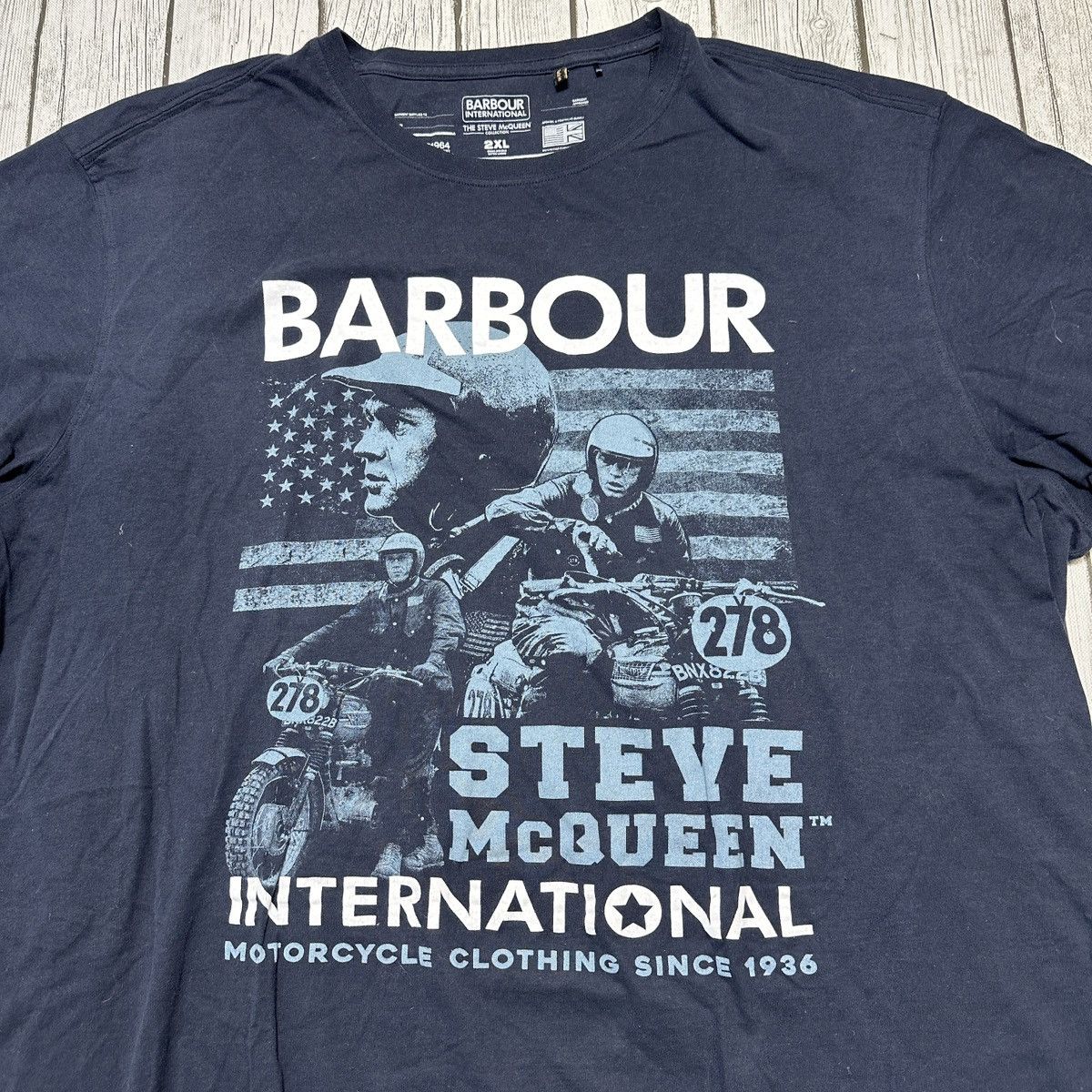 Barbour × Vintage Vintage Barbour Steve McQueen tee Size US XXL / EU 58 / 5 - 3 Thumbnail