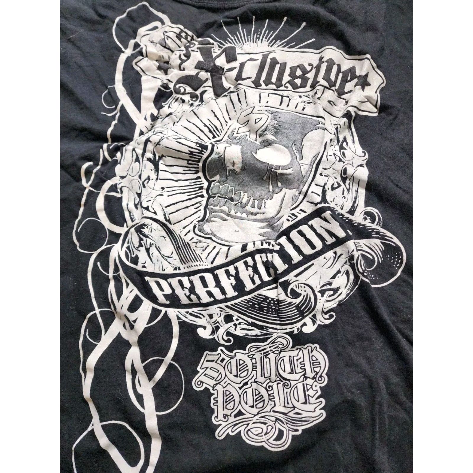 Southpole VINTAGE Southpole T-Shirt Mens Big 4X Black Skull Distressed Cotton Logo Short Sleeve Crew Neck 90s Size US XXL / EU 58 / 5 - 2 Thumbnail