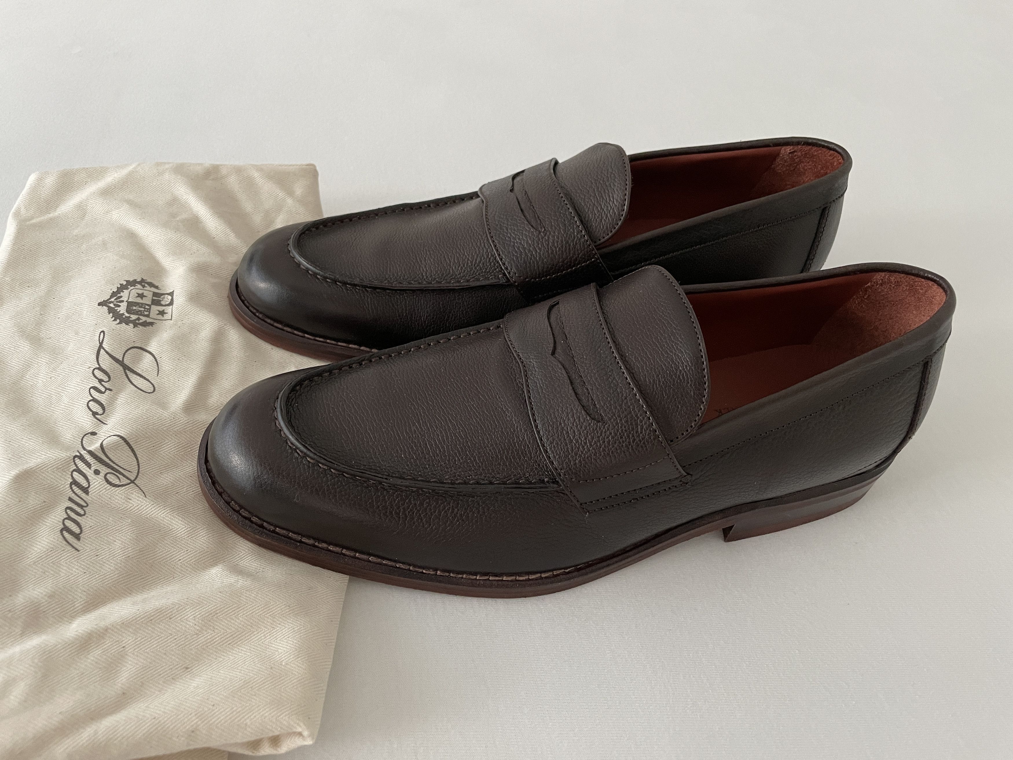 Loro Piana City Walk English Grain Leather Loafers Size US 9 / EU 42 - 3 Thumbnail