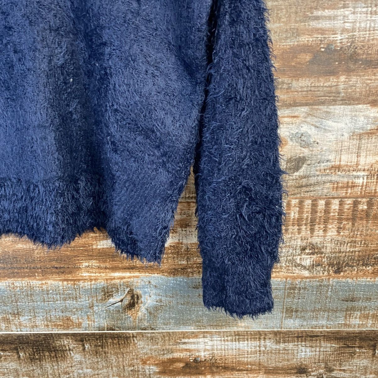 Vintage DL As Know As Dark Blue shaggy fur Mohair Knitwear #C1093 Size S / US 4 / IT 40 - 8 Thumbnail