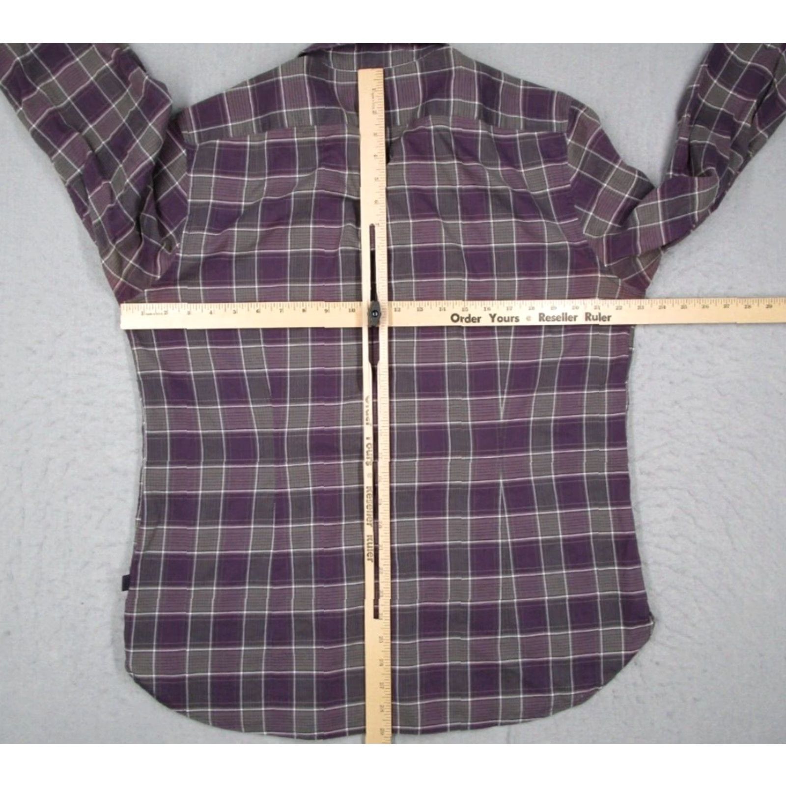 John Varvatos VINTAGE John Varvatos Star USA Shirt Mens Large Purple Check Button Up Designer Peace Size US L / EU 52-54 / 3 - 6 Thumbnail