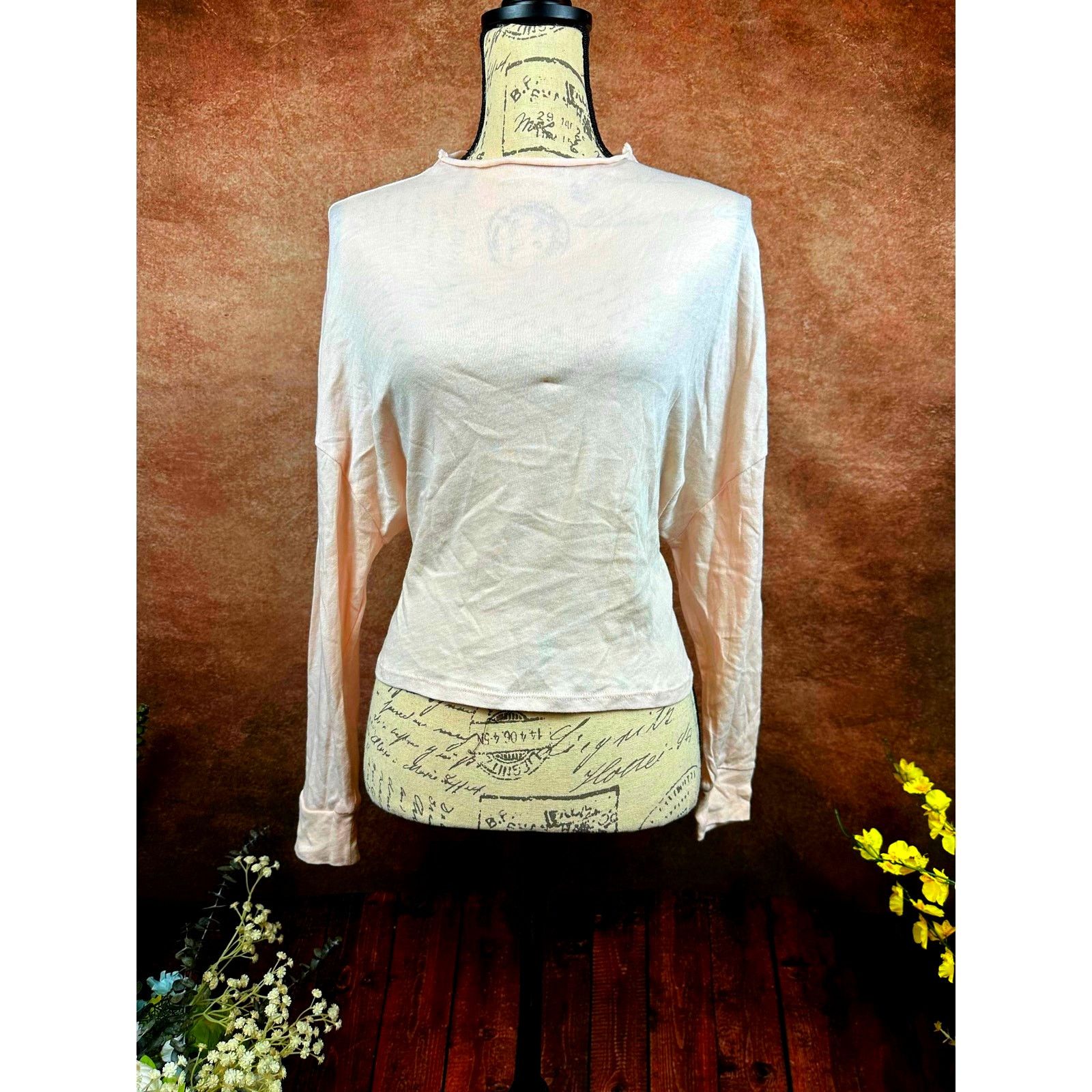 Other Chaser Gauzy Cotton Funnel Neck Drop Shoulder Light Pink S Size S / US 4 / IT 40 - 5 Thumbnail